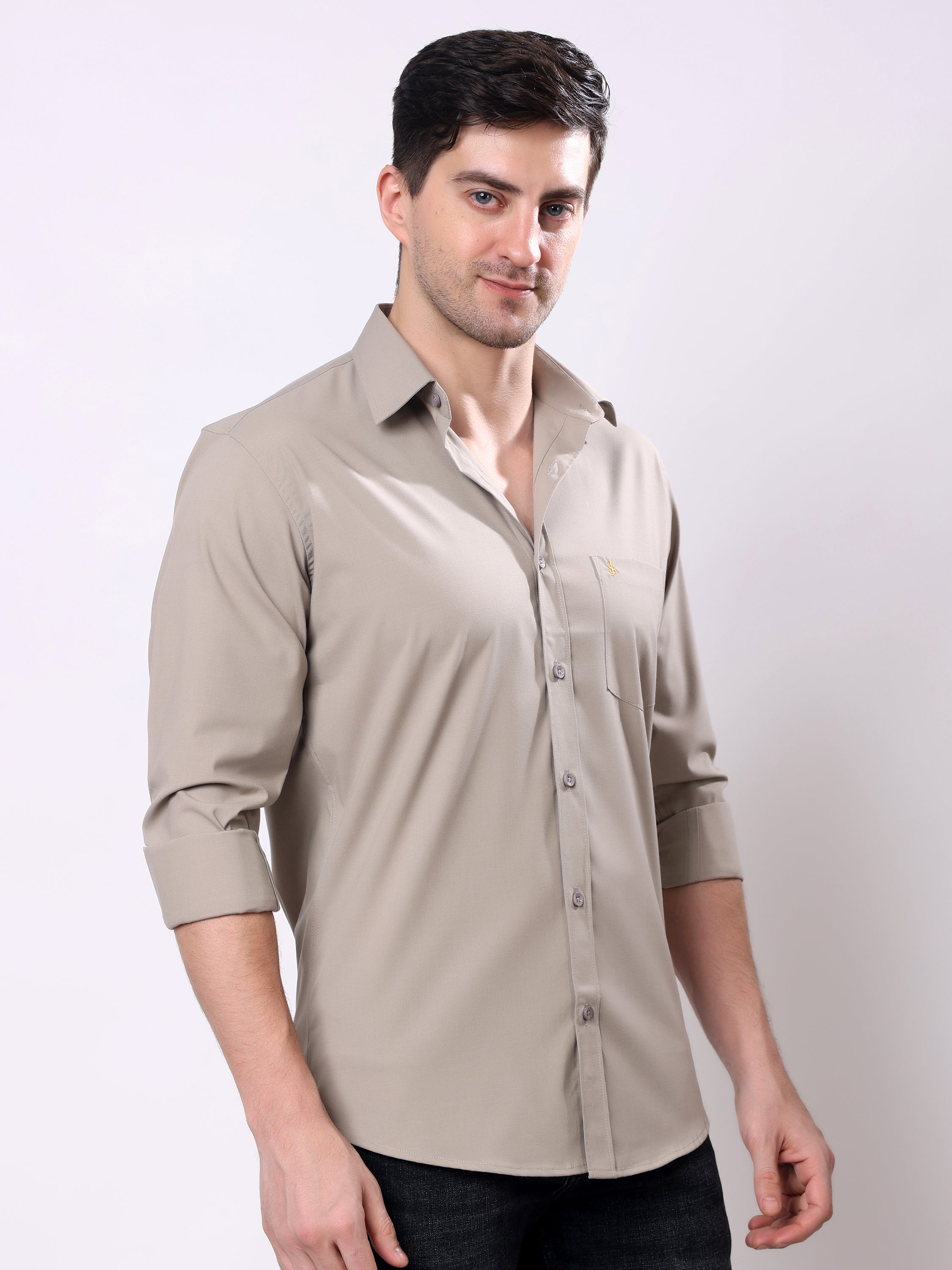 Stylox Men’s Regular Fit Full Sleeve Solid Casual Shirt - Stylox
