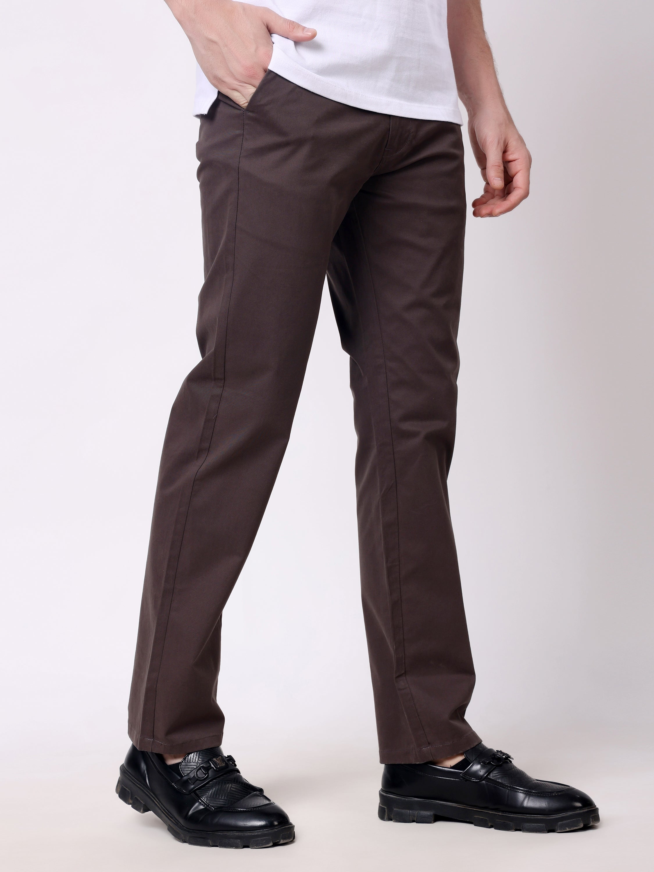 Stylox Men’s Straight Fit Non-Stretch Casual Chinos Trousers - Stylox