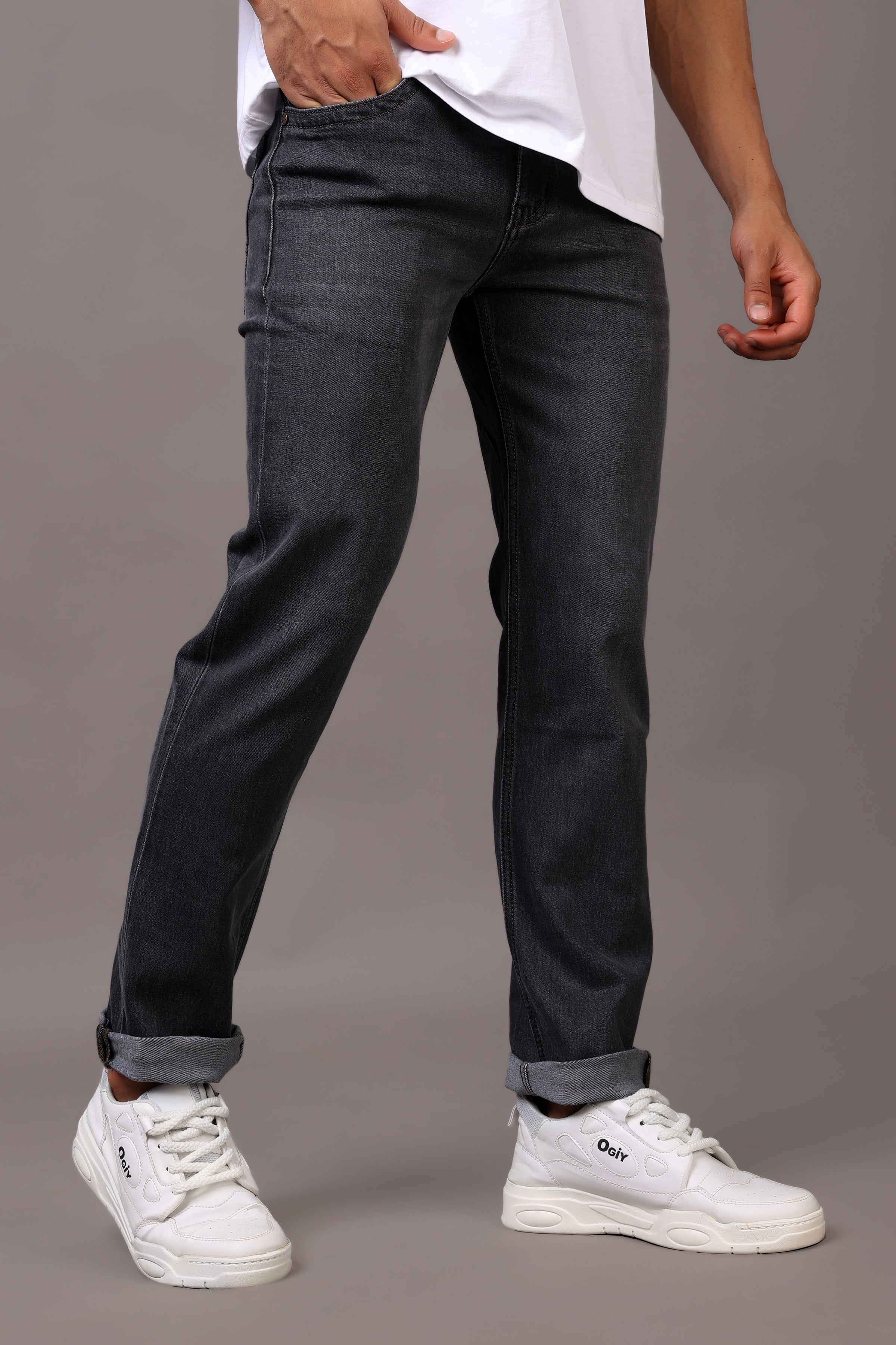 Stylox Men’s Comfort Fit Denim Jeans - Grey, Mid Dark Grey & Dark Grey ,