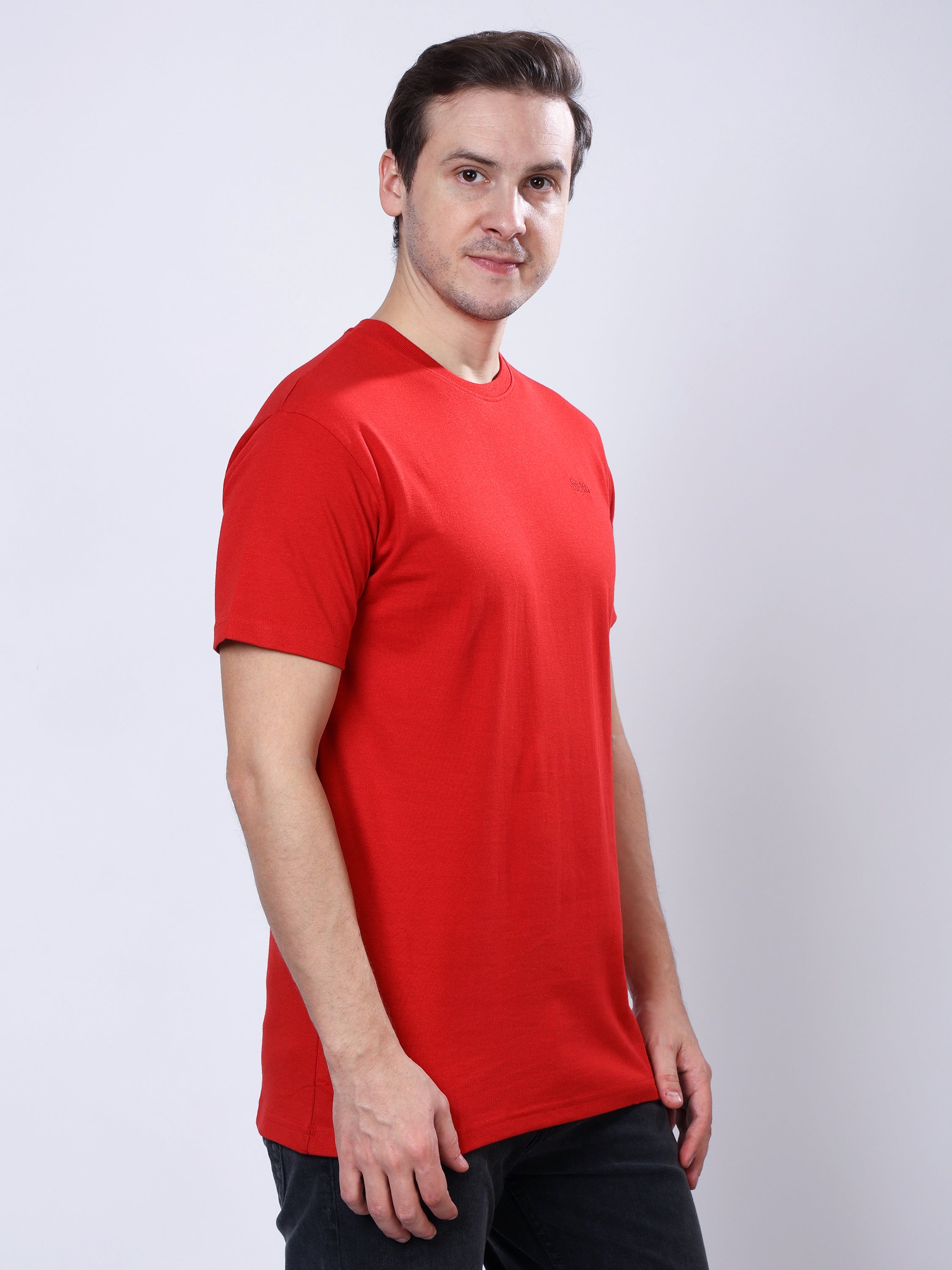 Stylox Men’s Solid Round Neck T-Shirt | Classic Cotton Casual Crew Neck Tee - Stylox