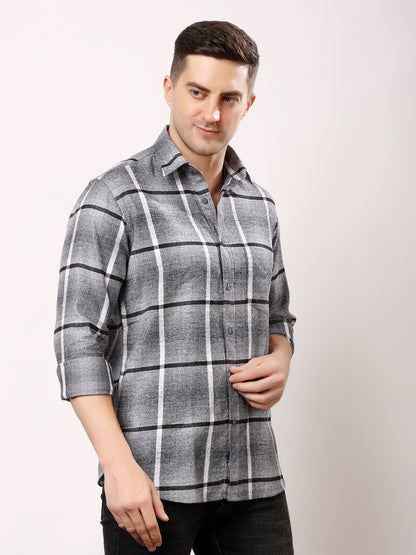Stylox Men’s Regular Fit Full Sleeve Check Shirt | Casual Cotton Checkered Shirt for Everyday Wear
