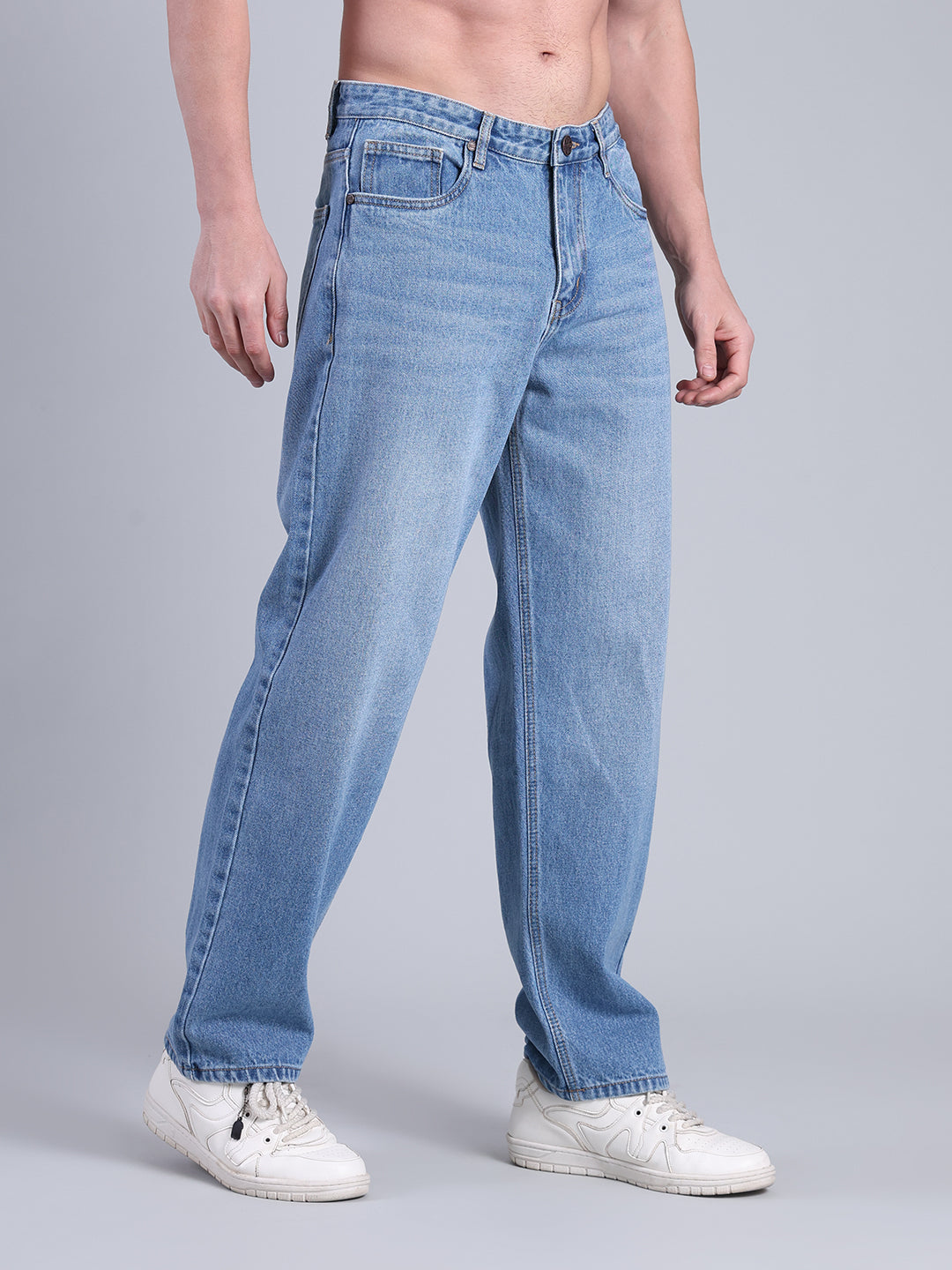 Stylox Men’s Loose Fit Jeans | Relaxed Fit Washed Denim Jeans for Men | Mid-Rise Casual &amp; Streetwear Jeans