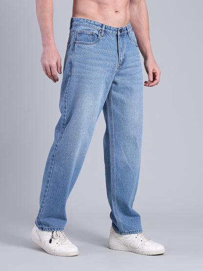Stylox Men’s Loose Fit Jeans | Relaxed Fit Washed Denim Jeans for Men | Mid-Rise Casual &amp; Streetwear Jeans