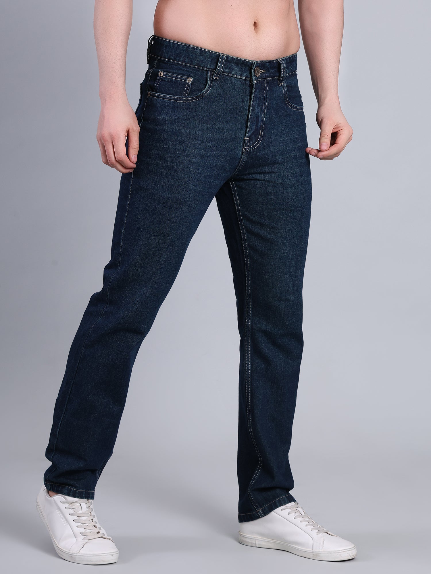 Stylox Men’s Relaxed Fit Mid-Rise Denim Jeans