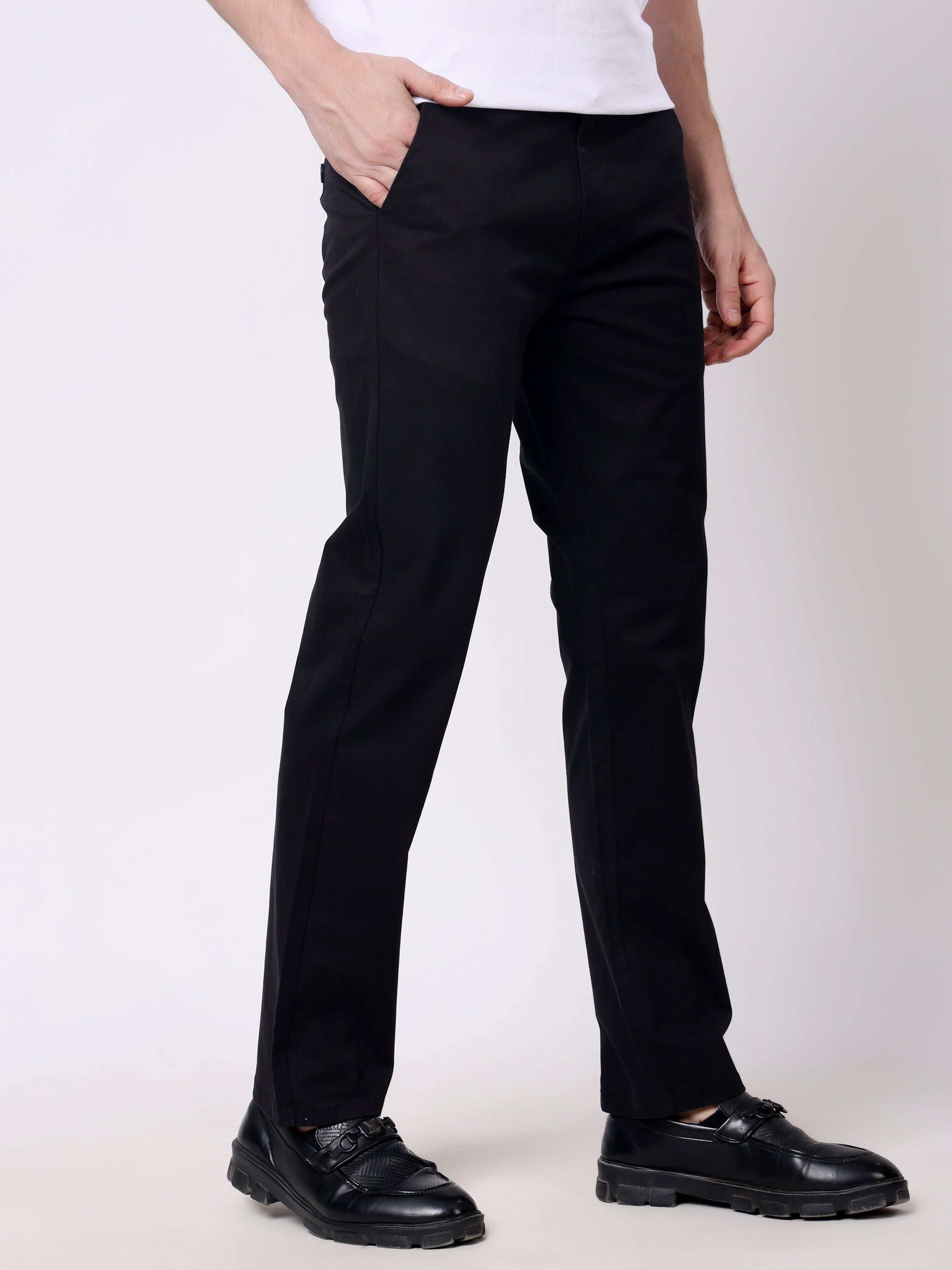 Stylox Men’s Straight Fit Non-Stretch Casual Chinos Trousers - Stylox