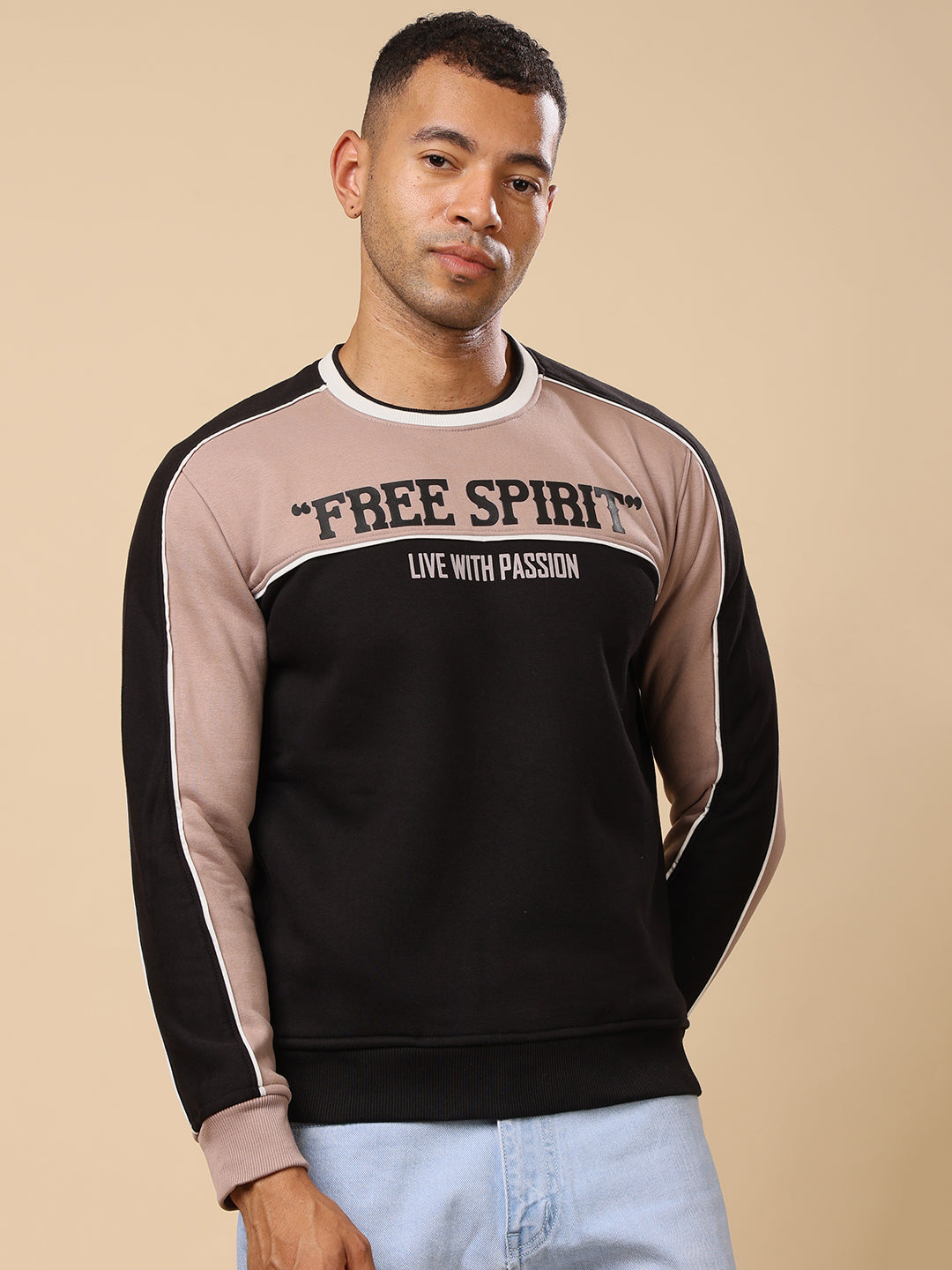 Stylox Regular Fit Men’s Printed Round Neck Sweatshirt – Casual Comfort with Trendy Prints