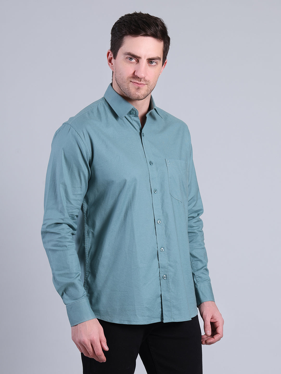 Stylox Men’s Solid Casual Shirt | Full Sleeve Regular Fit Shirt for Everyday Wear