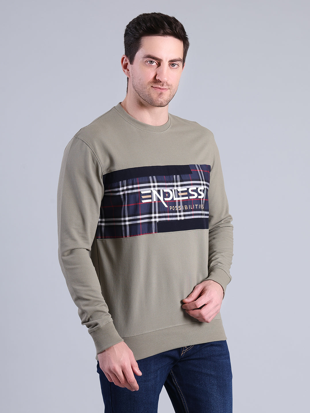 Stylox Men’s Printed Sweatshirt | Crew Neck Sweatshirt with Chest Print | Full Sleeve Casual Winter Wear