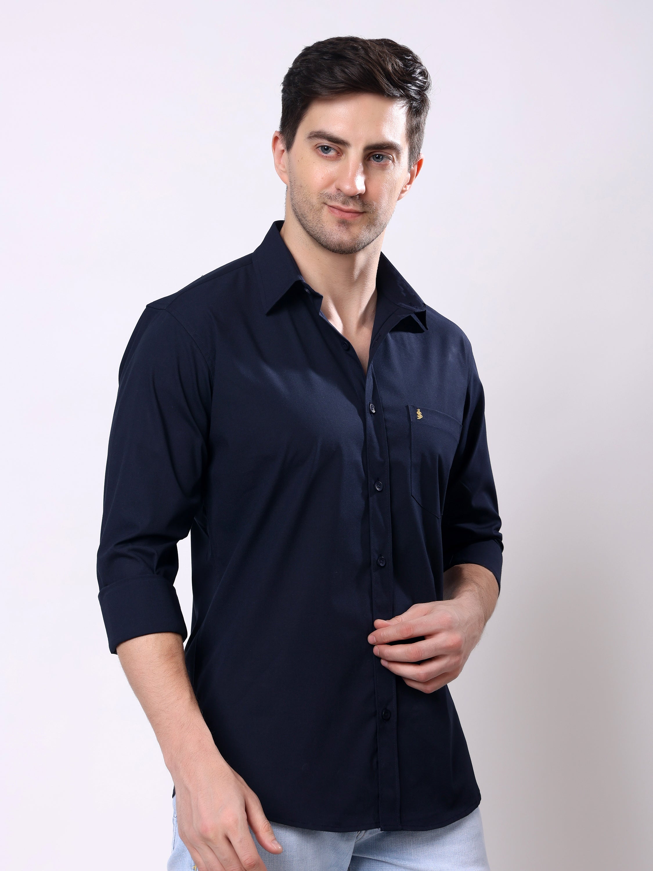 Stylox Men’s Regular Fit Full Sleeve Solid Casual Shirt - Stylox
