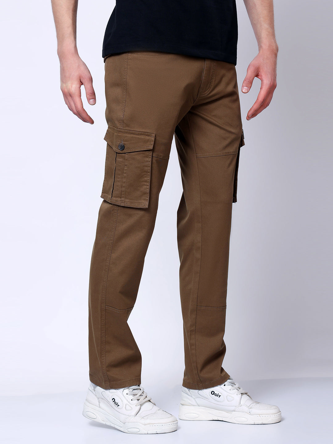Stylox Men’s Regular Fit Utility Cargo Pants with Multi Pockets - Stylox