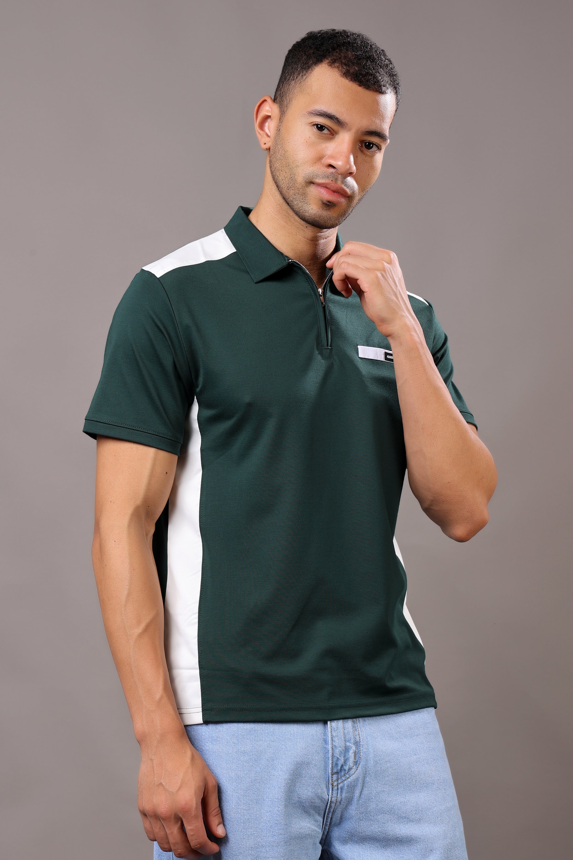 Stylox Men's Solid Polo Collar T-Shirt - Stylox