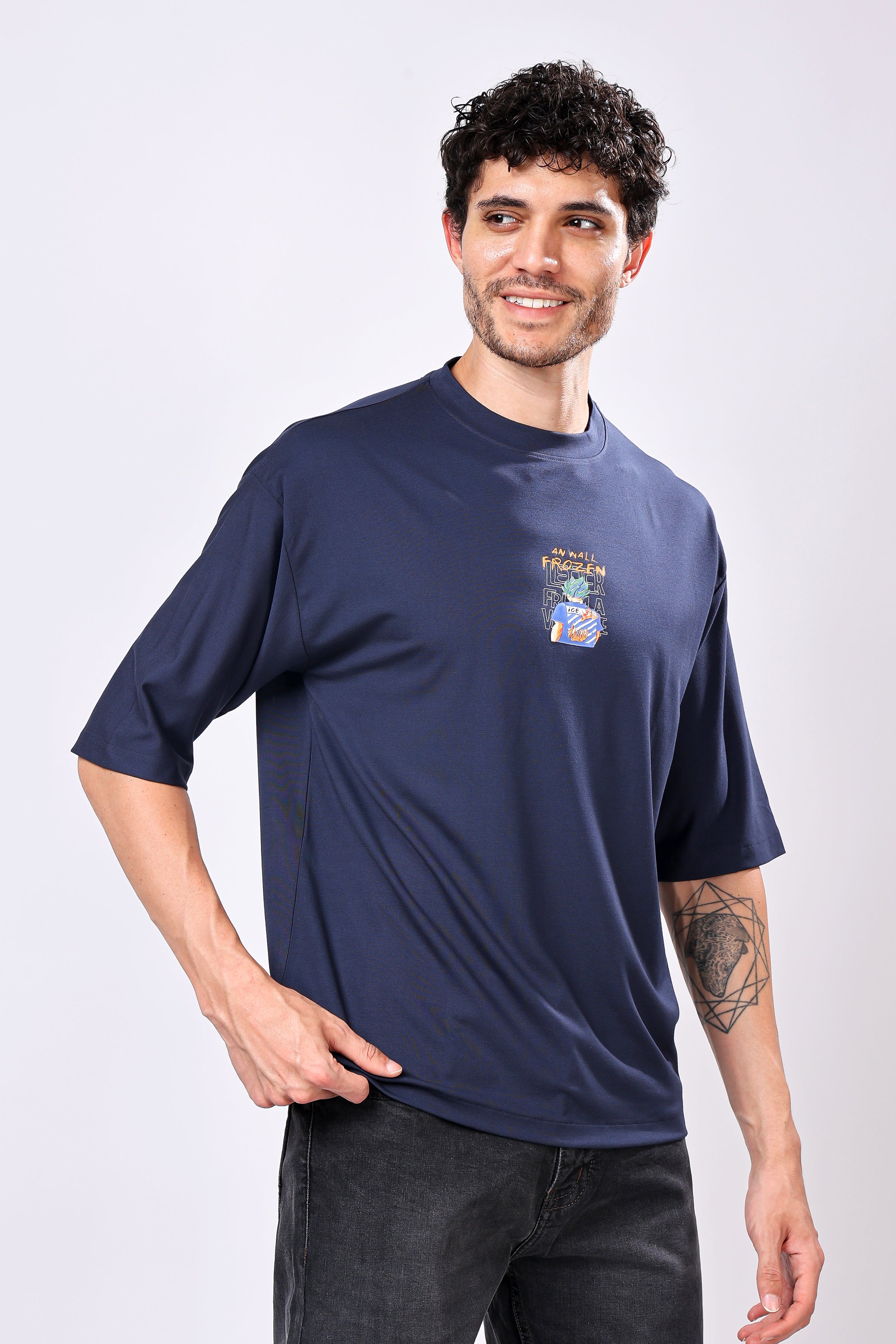 Stylox Men’s Oversized Round Neck Half Sleeve Back Printed T-Shirt | Premium Cotton Loose Fit Graphic Tee for Streetwear & Casual Style - Stylox