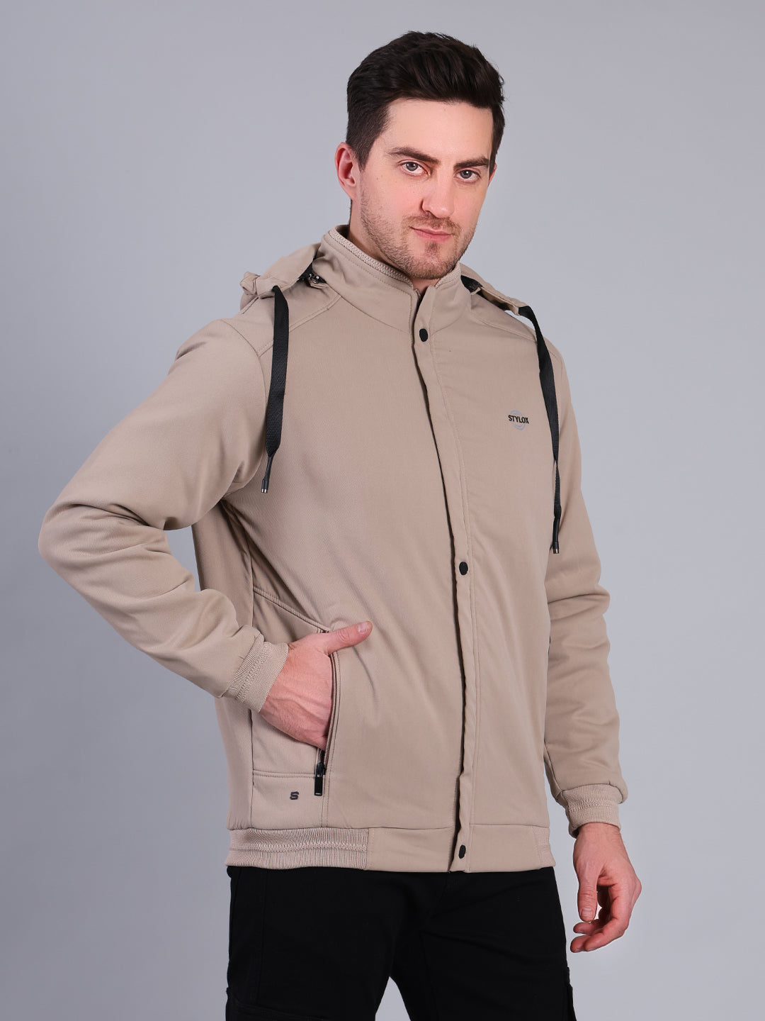 Stylox Men’s Winter Jacket with Hood | Warm Padded Jacket | Stylish Casual Outerwear