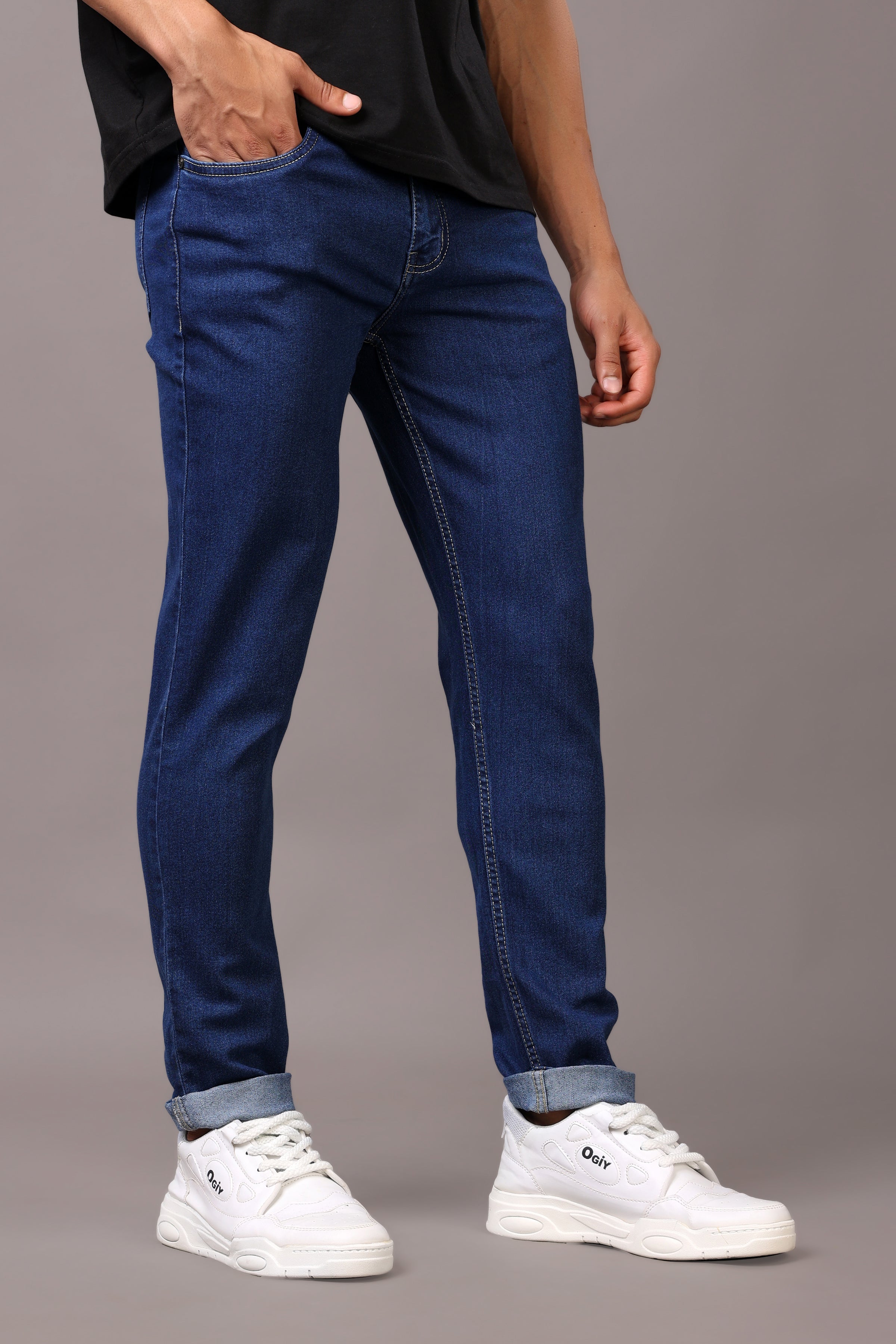 Stylox Men’s Slim Fit Mid-Rise Casual Denim Jeans - Stylox