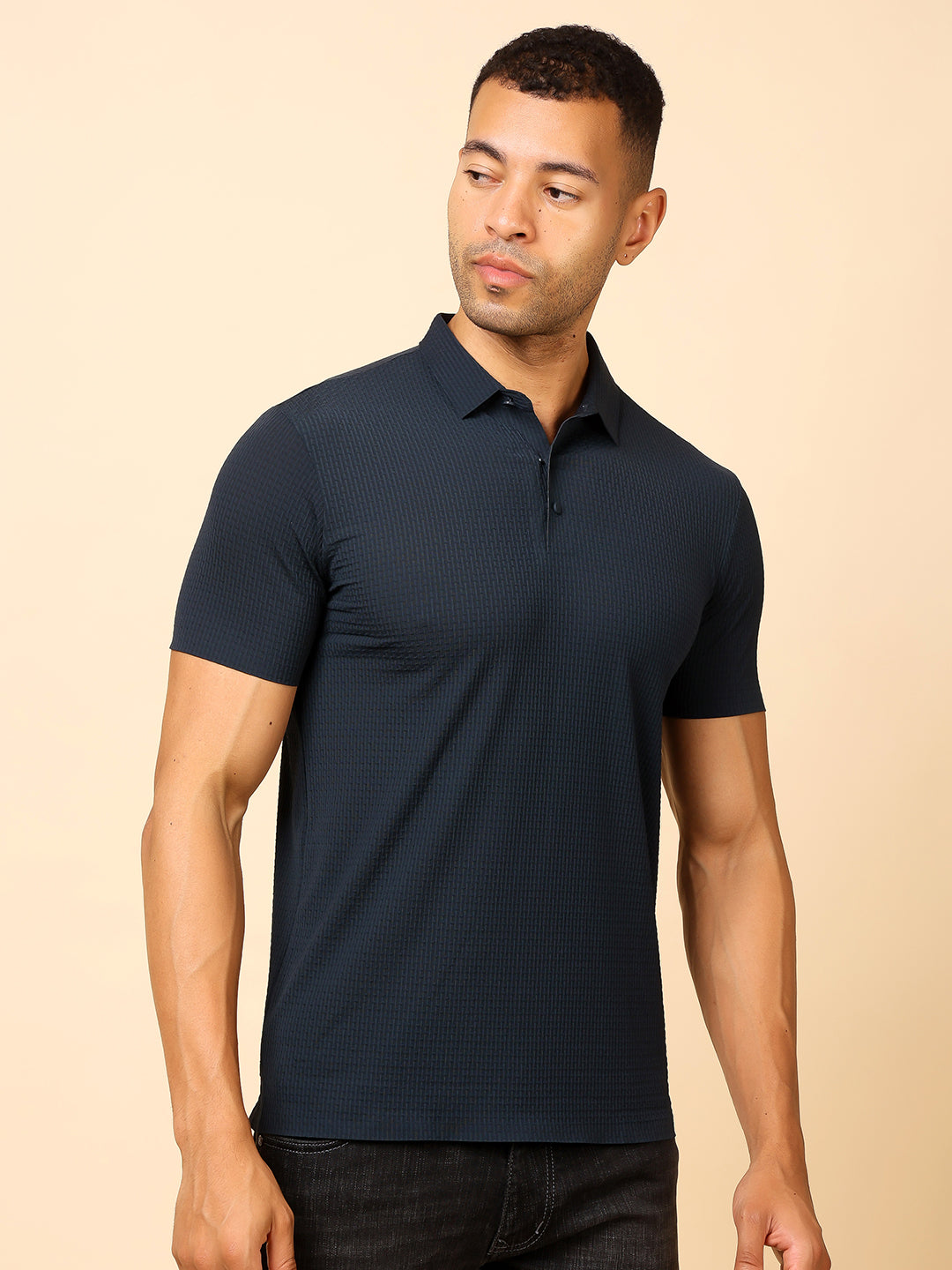 Stylox Premium Stretchable Nylon-Spandex Solid Polo T-Shirt – Sleek Comfort & Performance - Stylox