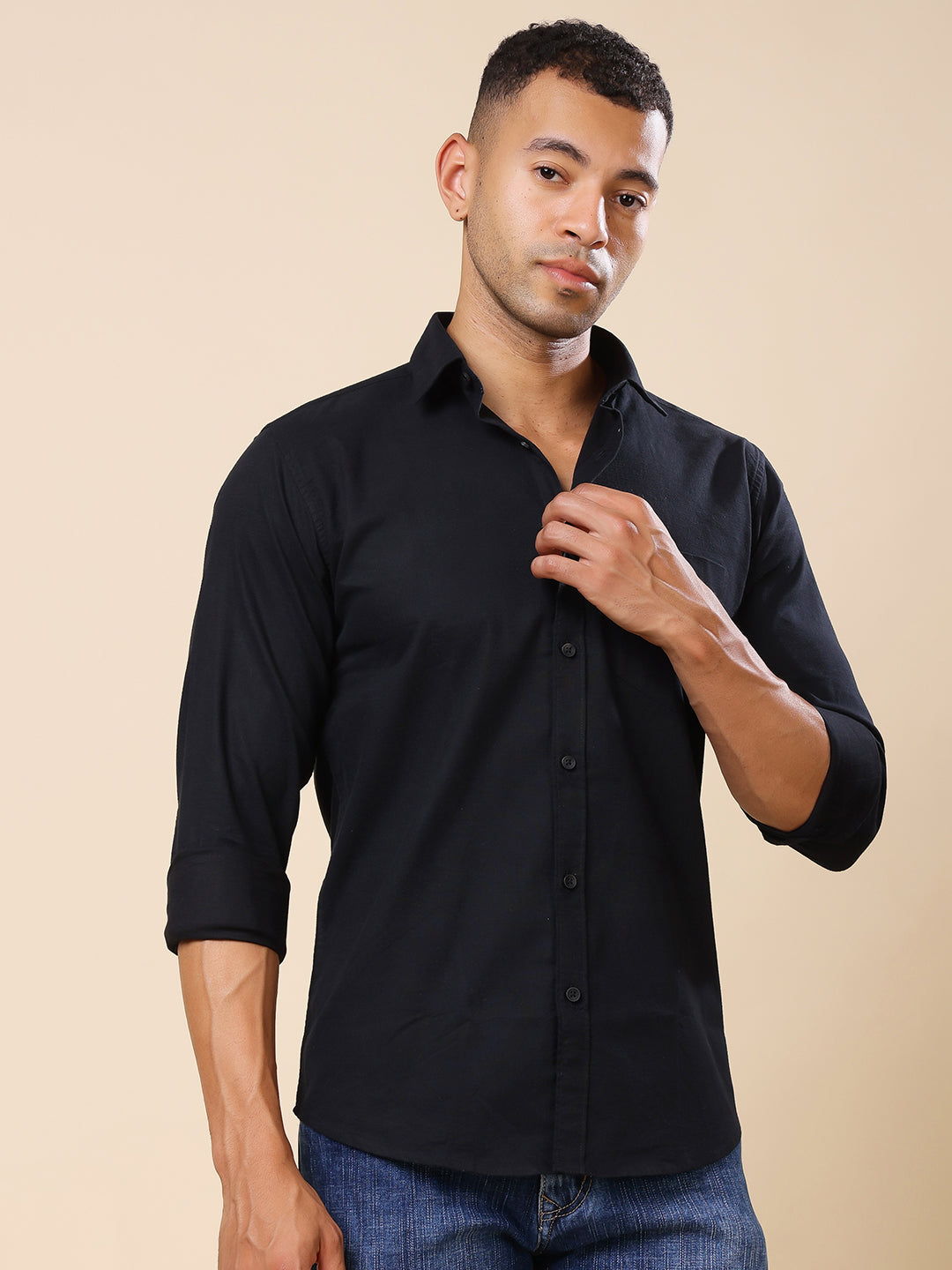 Stylox Men’s Regular Fit Oxford Full Sleeve Solid Shirt – Classic Elegance with Modern Comfort