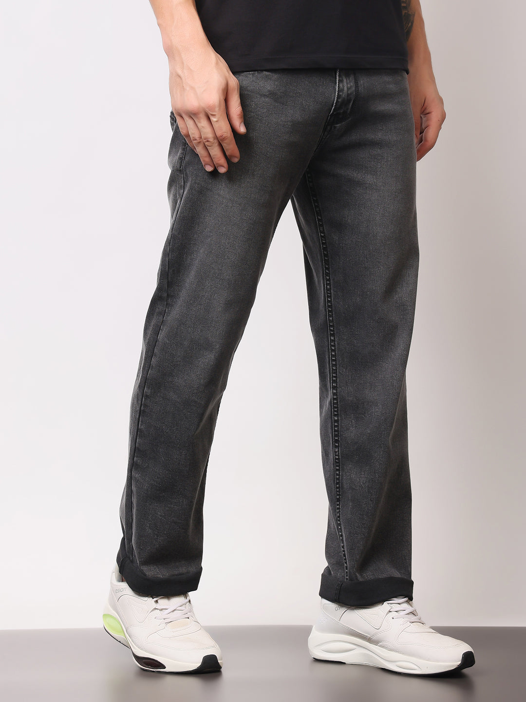 Stylox Men’s Comfort Fit Solid Jeans | Premium Stretchable Plain Denim Jeans for Men | Mid-Rise Relaxed Fit Jeans - Stylox