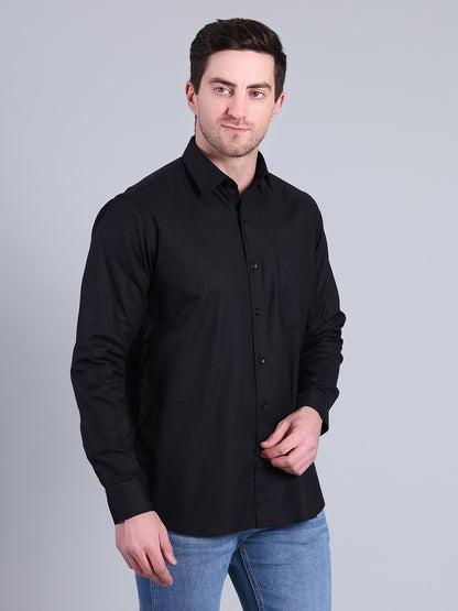 Stylox Men’s Solid Casual Shirt | Full Sleeve Regular Fit Shirt for Everyday Wear