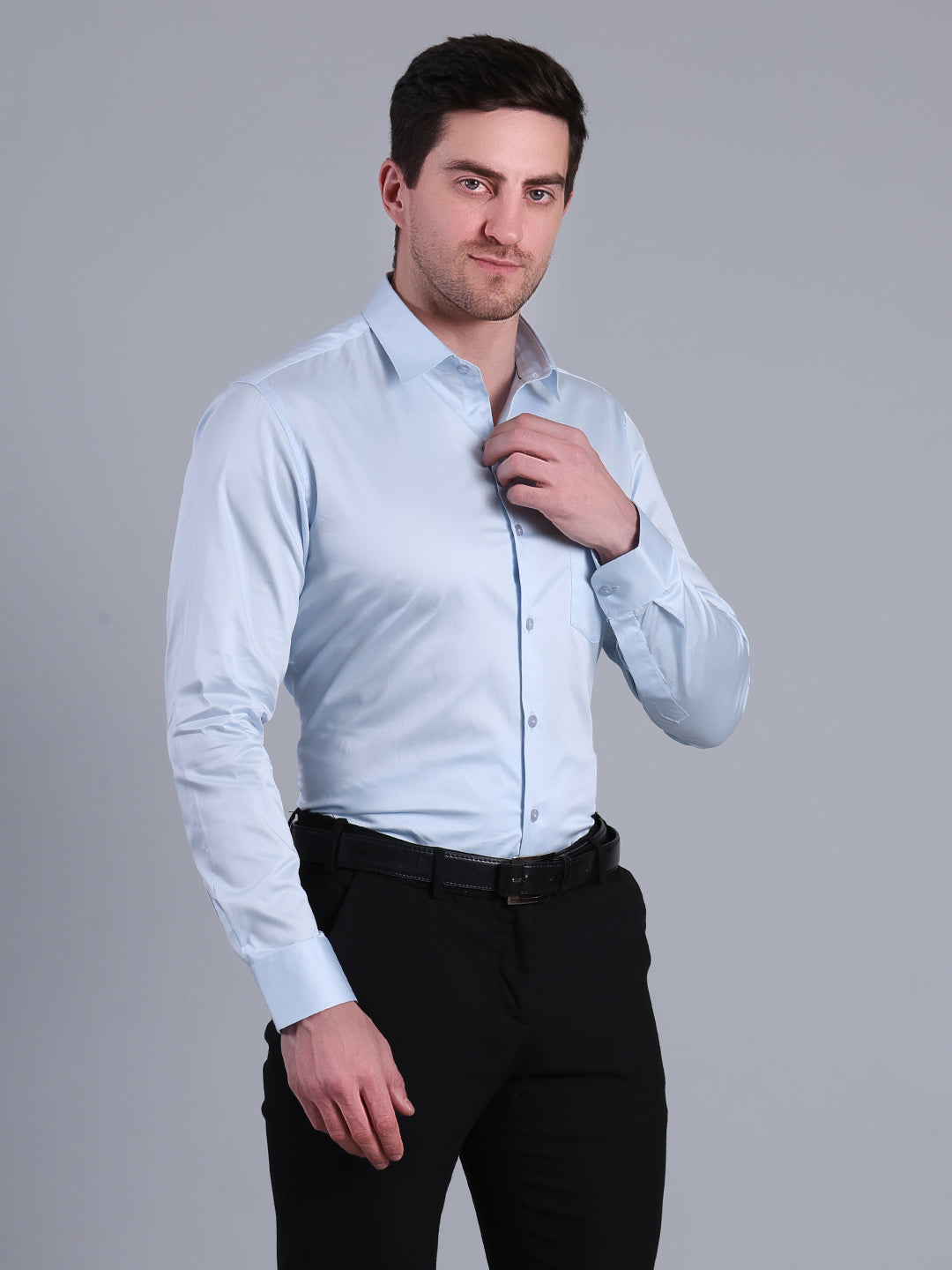 Stylox Men’s Slim Fit Satin Shirt | Premium Solid Formal Shirt for Office & Party Wear | Full Sleeve Smooth Finish Shirt - Stylox