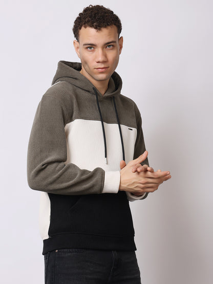 Stylox Men’s Colorblock Winter Hoodie – Warm Fleece Pullover with Kangaroo Pocket &amp; Drawstring Hood