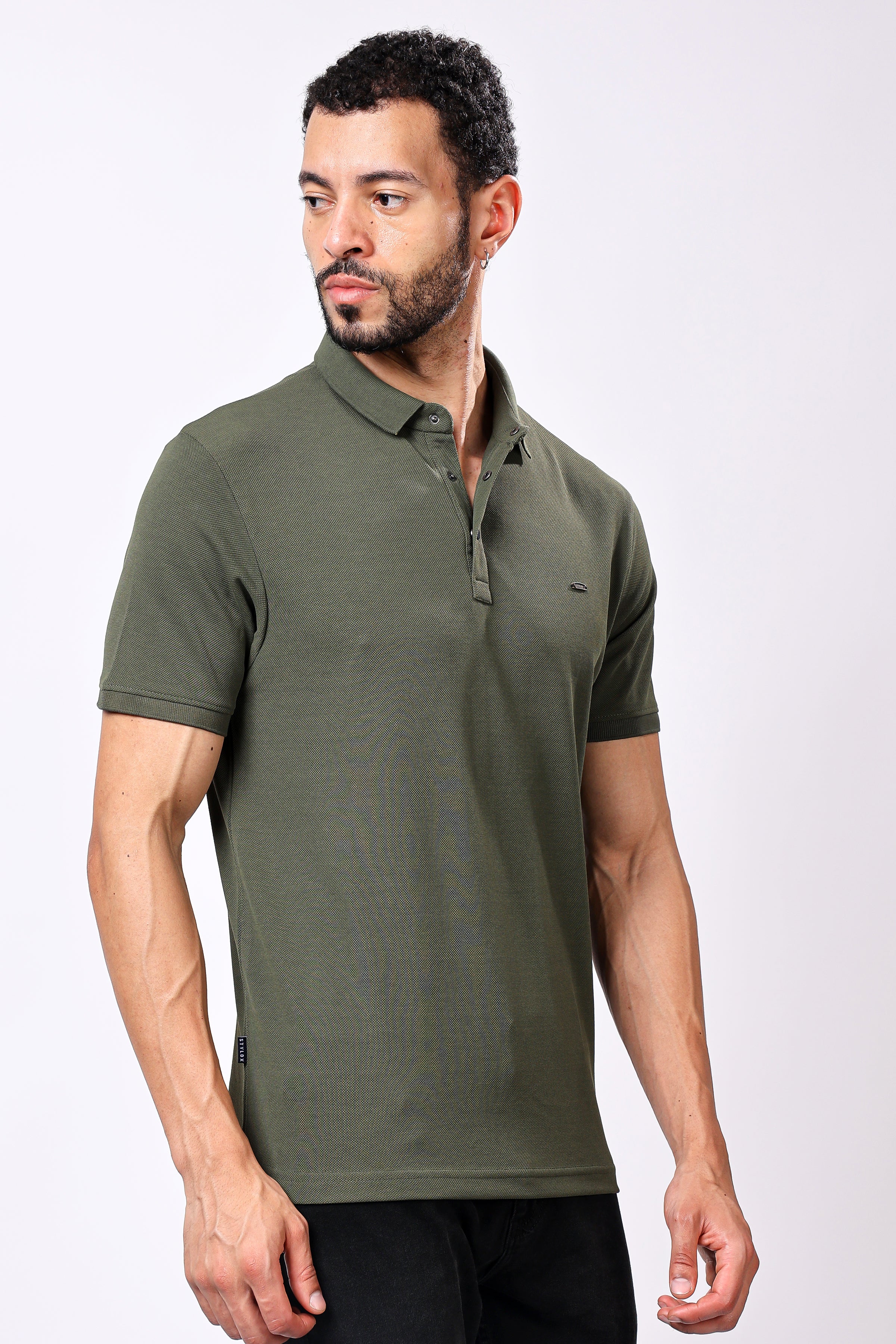 Stylox Solid Polo T-Shirt For Men - Stylox