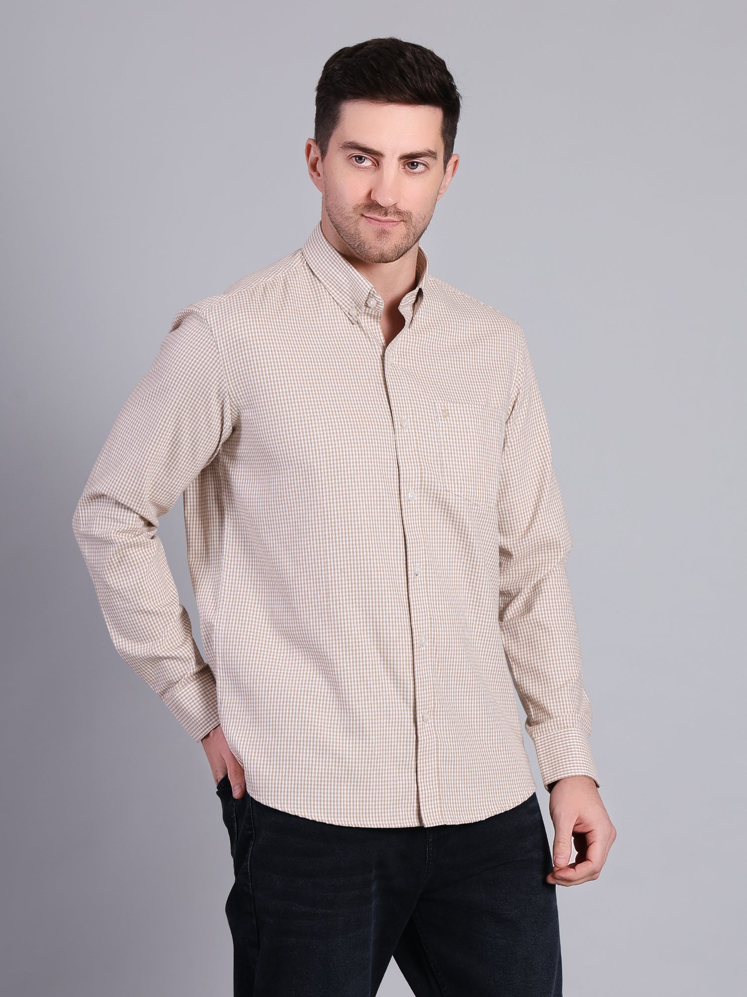 Men's Regular Fit Cotton Shirt | Office & Casual Wear | Premium Comfort - Stylox