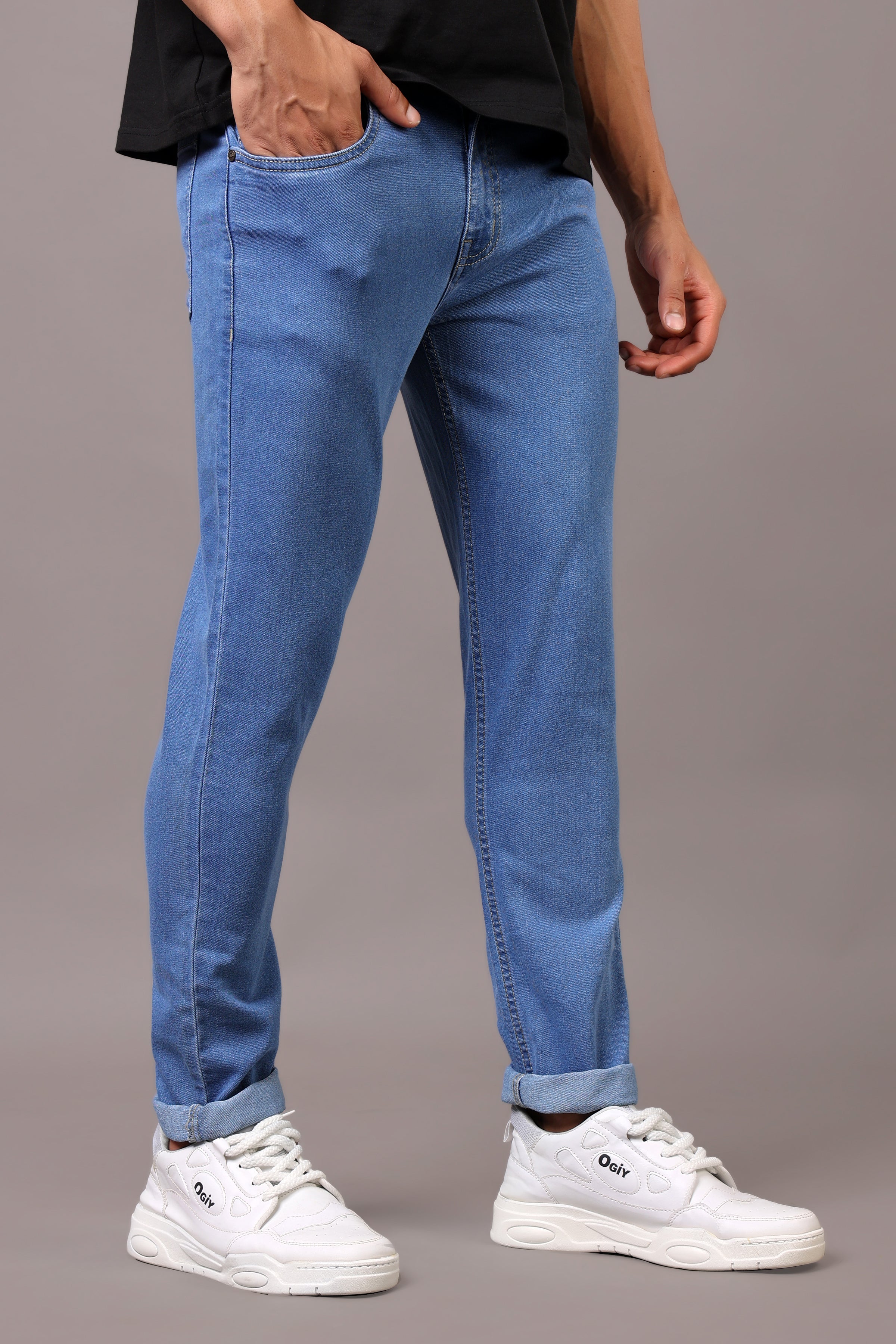 Stylox Men’s Slim Fit Mid-Rise Denim Jeans - Stylox