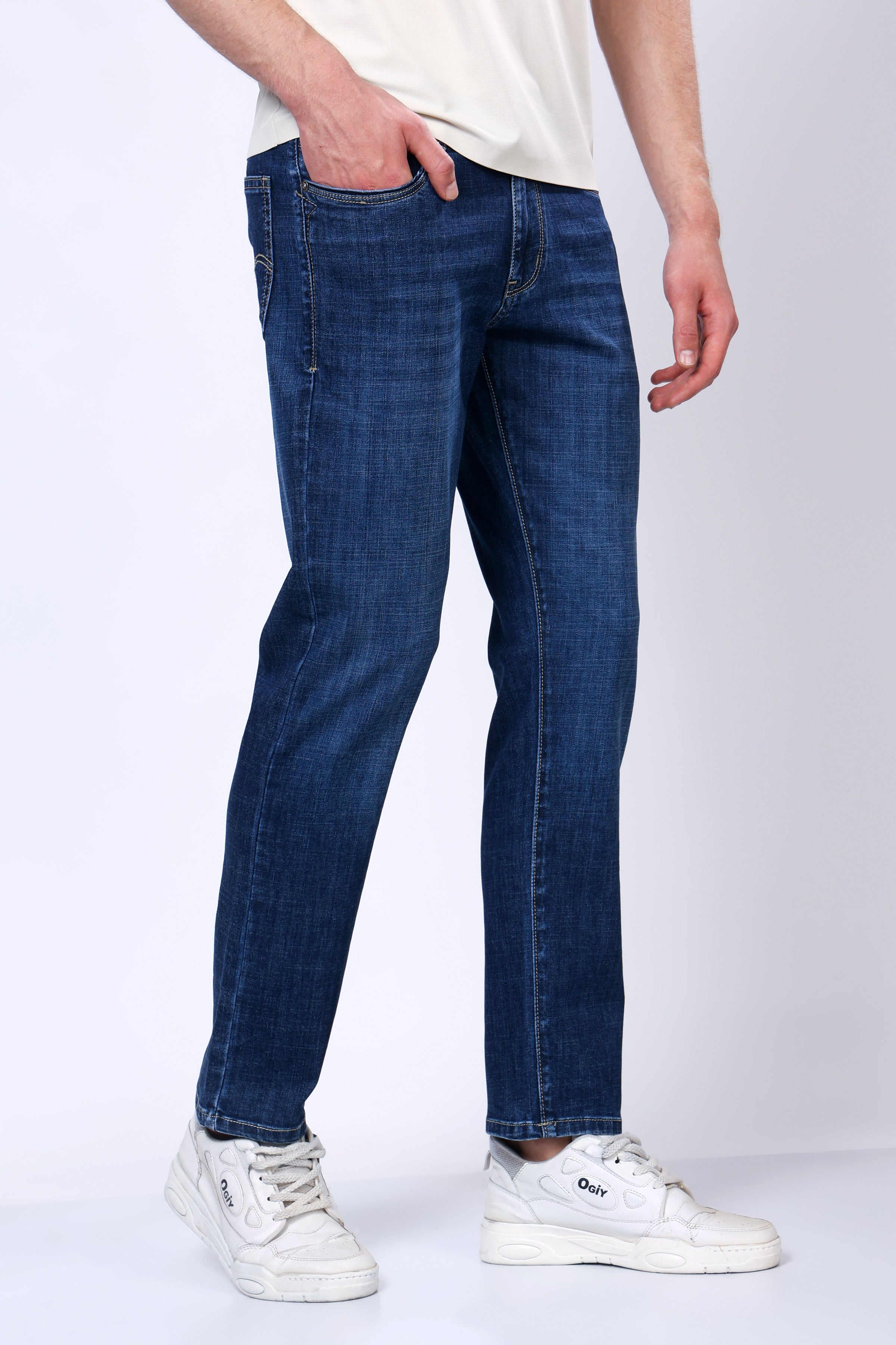Stylox Men's Slim Fit Stretchable Jeans-Dark Blue - Stylox