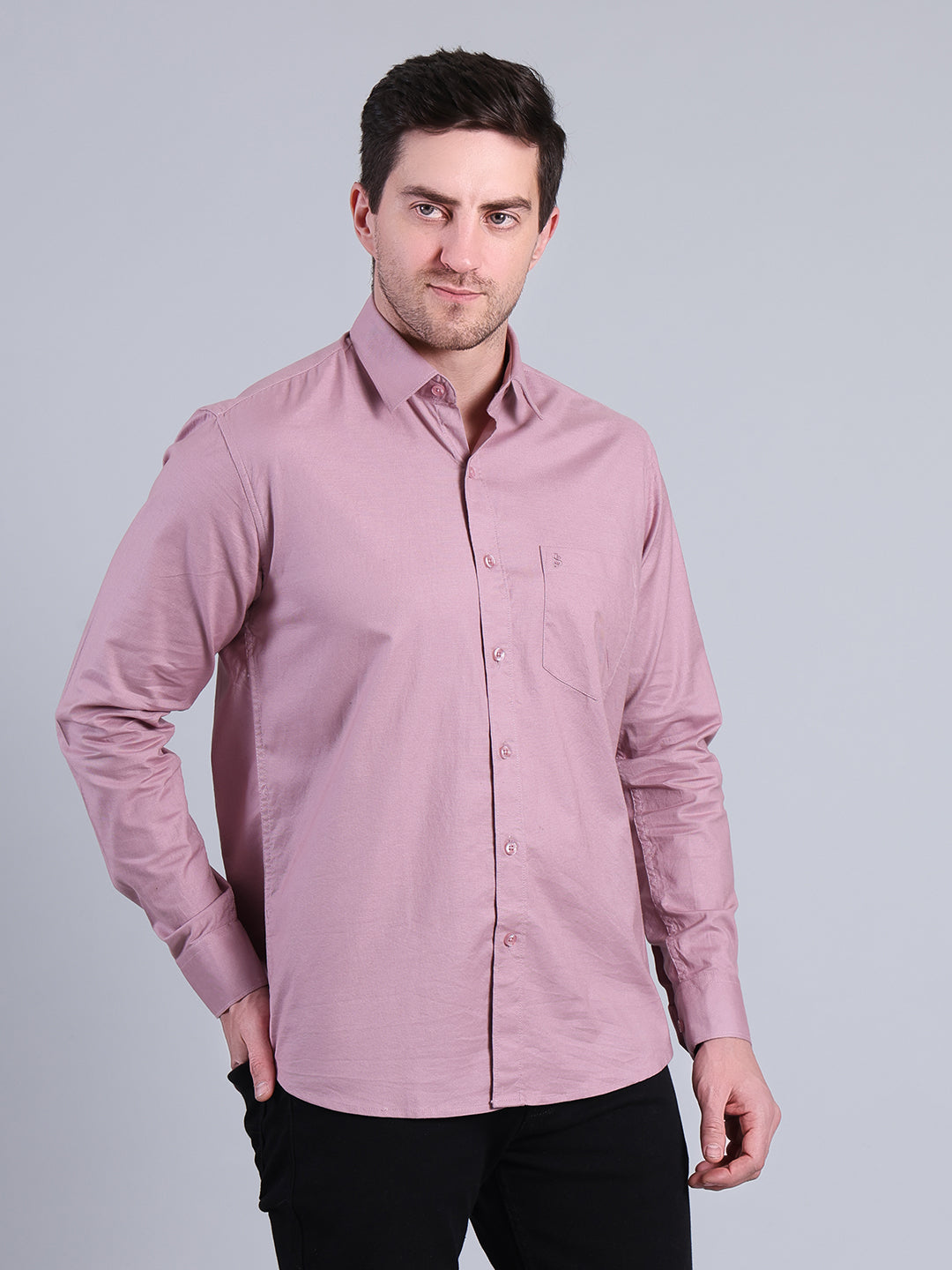 Stylox Men’s Solid Casual Shirt | Full Sleeve Regular Fit Shirt for Everyday Wear