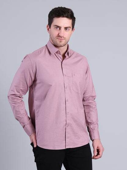 Stylox Men’s Solid Casual Shirt | Full Sleeve Regular Fit Shirt for Everyday Wear
