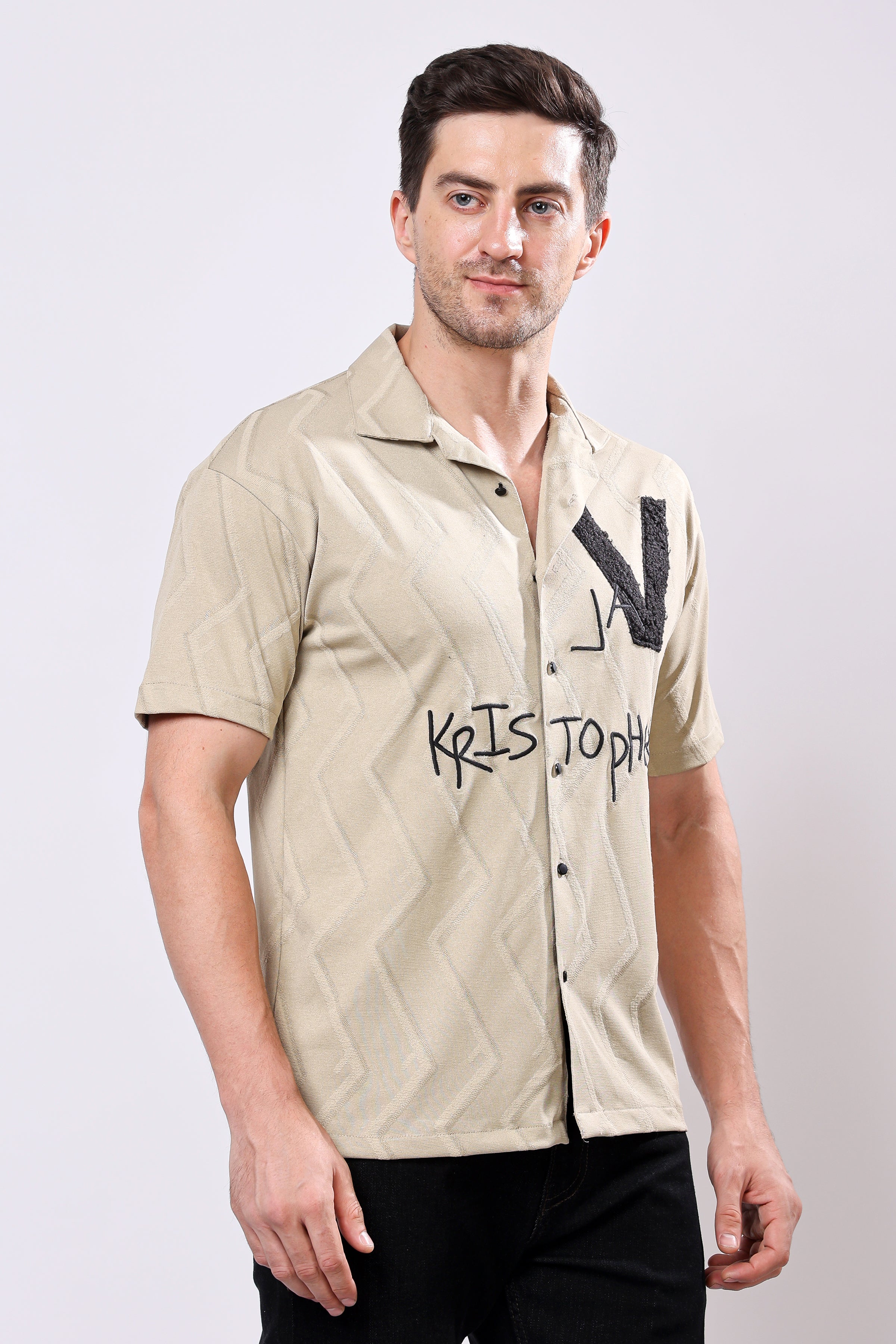 Stylox Men's Front Open Half Sleeve Printed Casual Shirt – Lightweight Cotton Blend Summer Wear with Stylish Print - Stylox