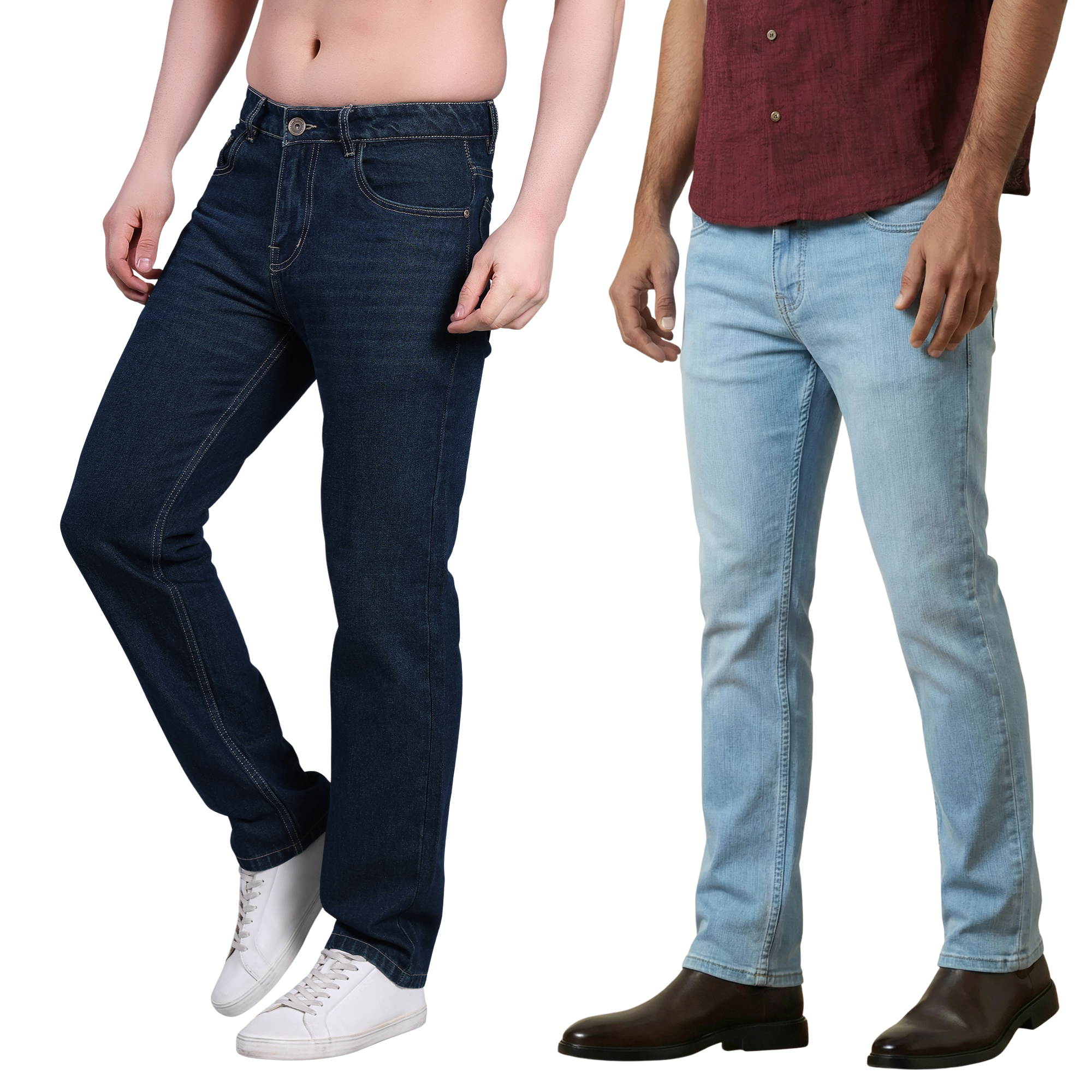 Stylox Straight Fit Denim Jeans Pack Of 2 - Stylox