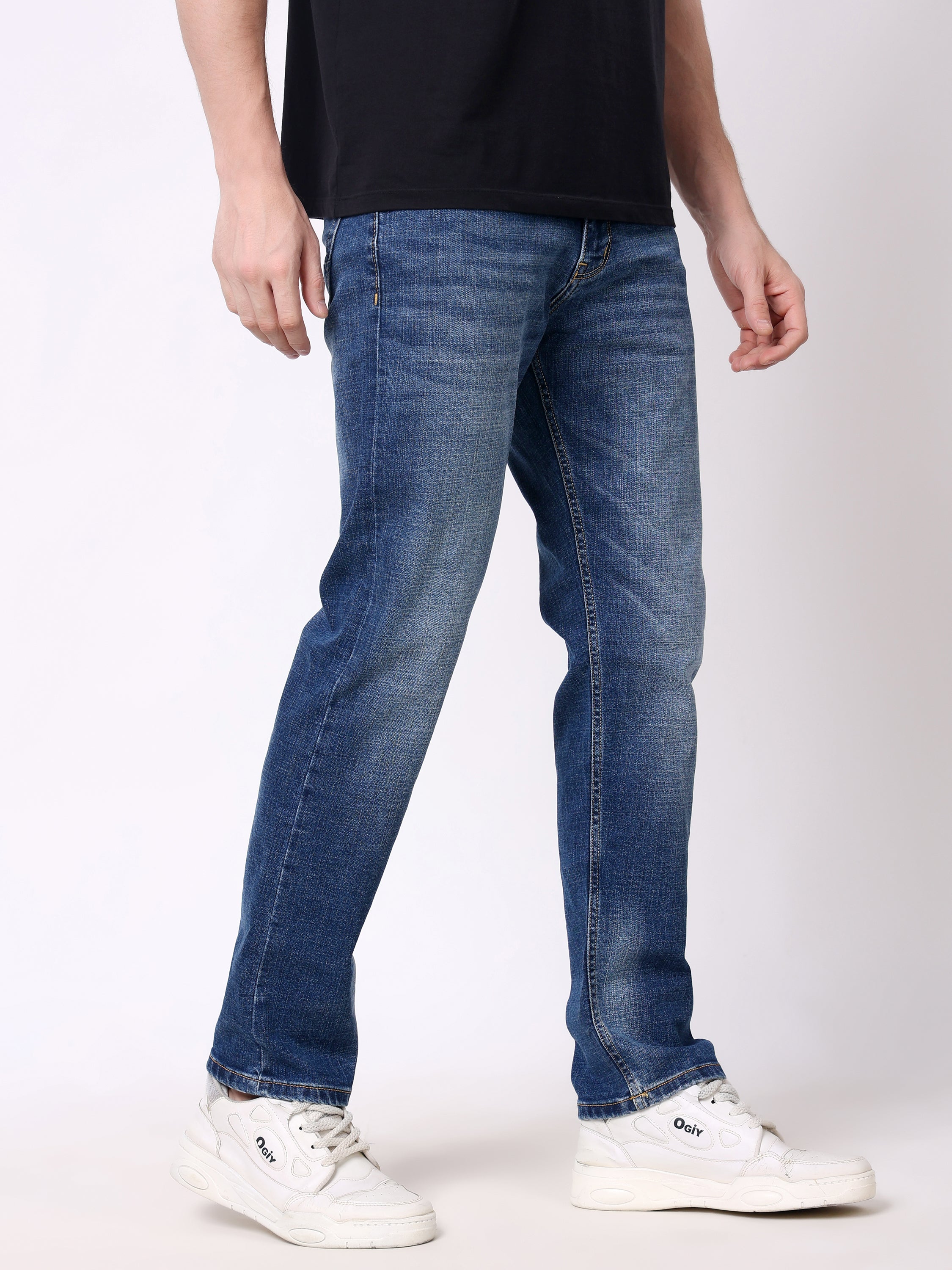 Stylox Men’s Stretchable Slim Fit Mid-Rise Casual Denim Jeans - Stylox