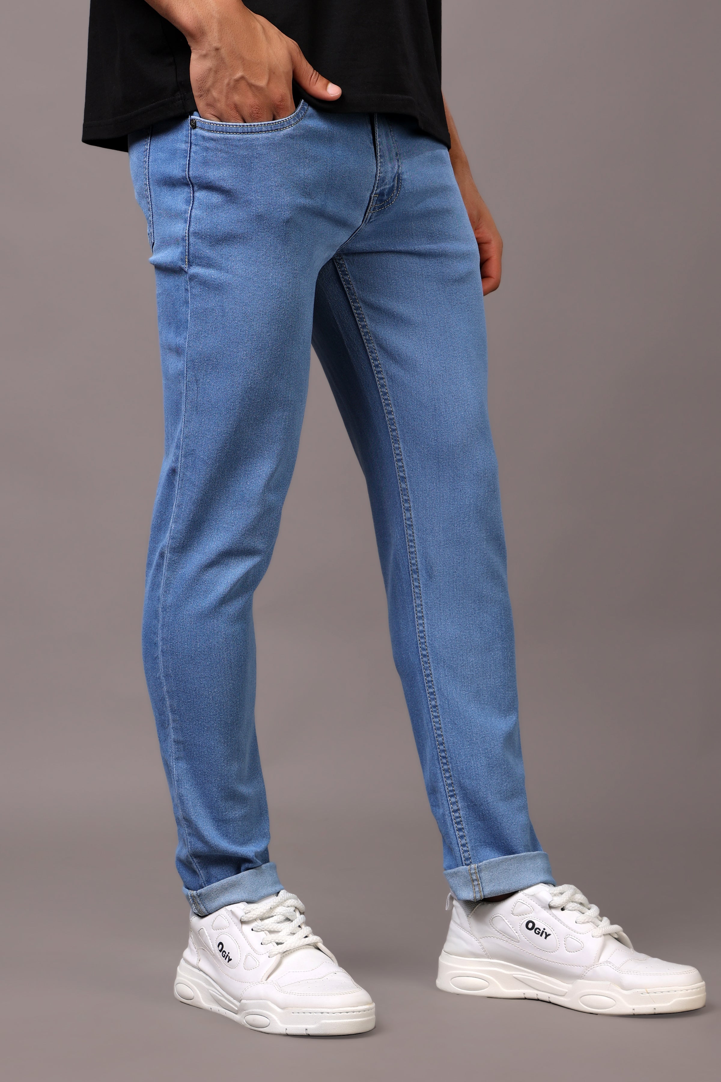 Stylox Men’s Slim Fit Mid-Rise Casual Denim Jeans - Stylox