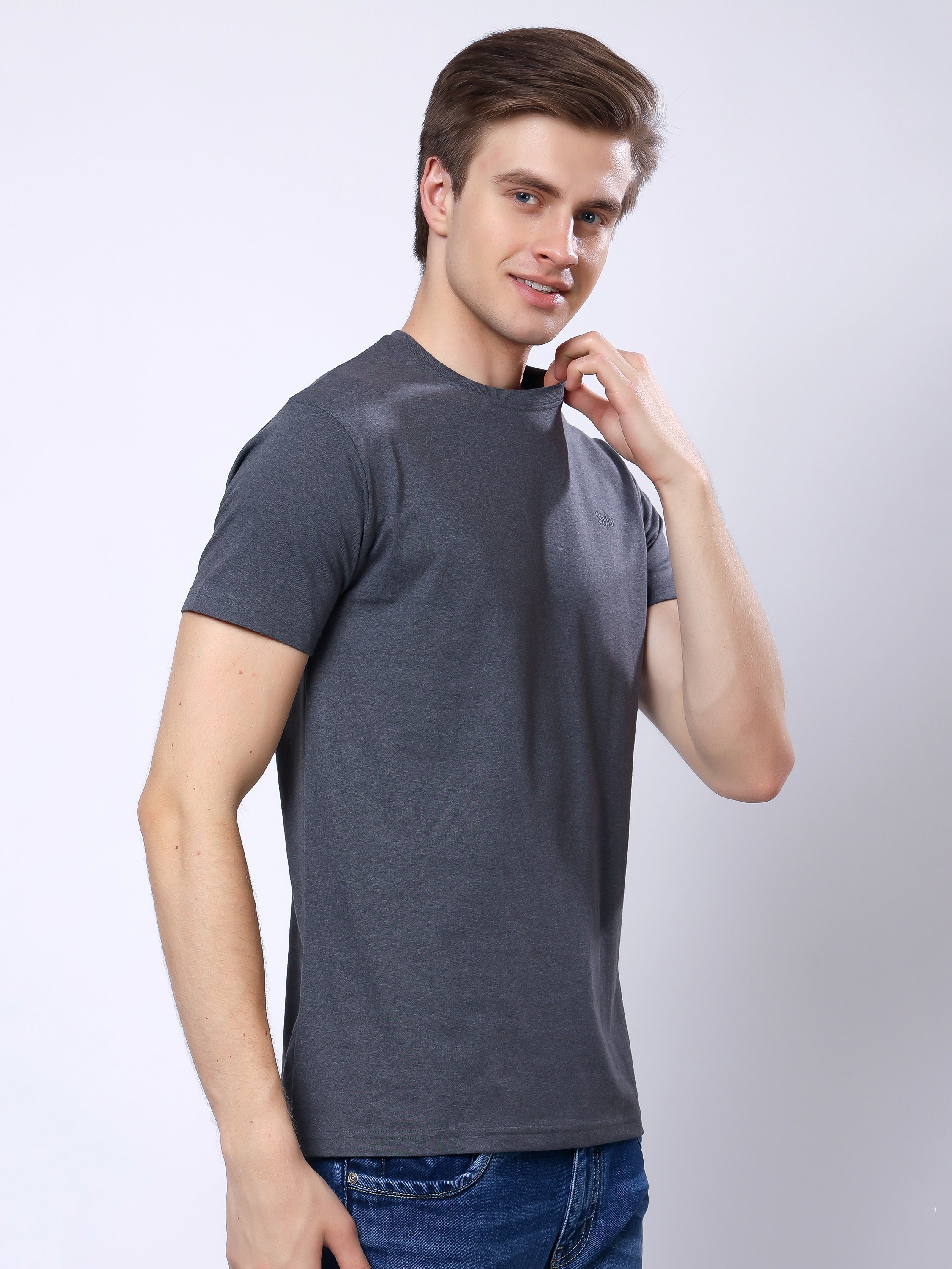 Stylox Men’s Solid Round Neck T-Shirt | Classic Cotton Casual Crew Neck Tee - Stylox