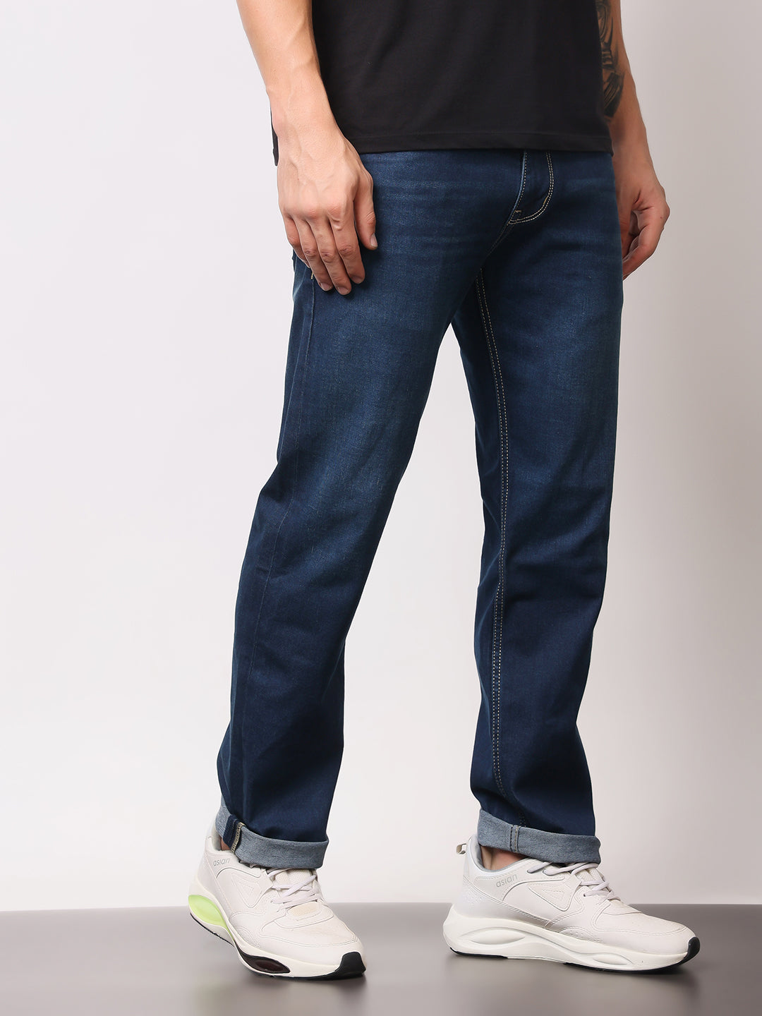 Stylox Men’s Comfort Fit Mid-Rise Premium Stretchable Solid Jeans - Stylox