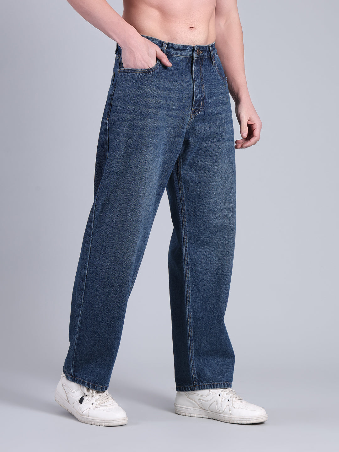 Stylox Men’s Loose Fit Straight Leg Denim Jeans