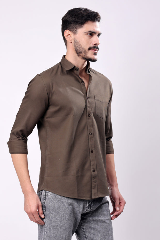 Stylox Men's Solid Slim Fit Casual Shirt - 35092