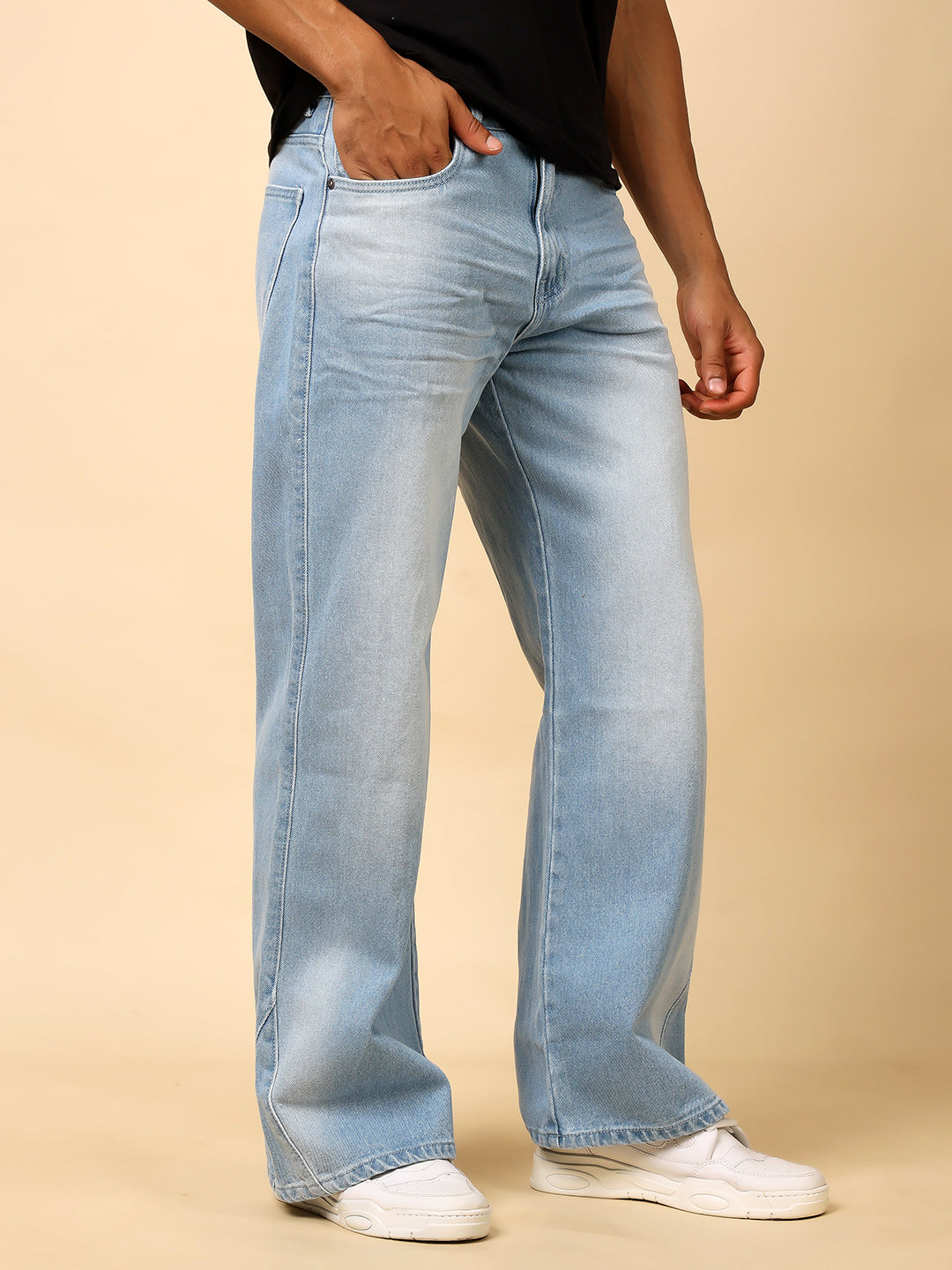 Stylox Men’s Baggy Fit Tie-Dye Washed Jeans – Street Style Denim for Trendy Look