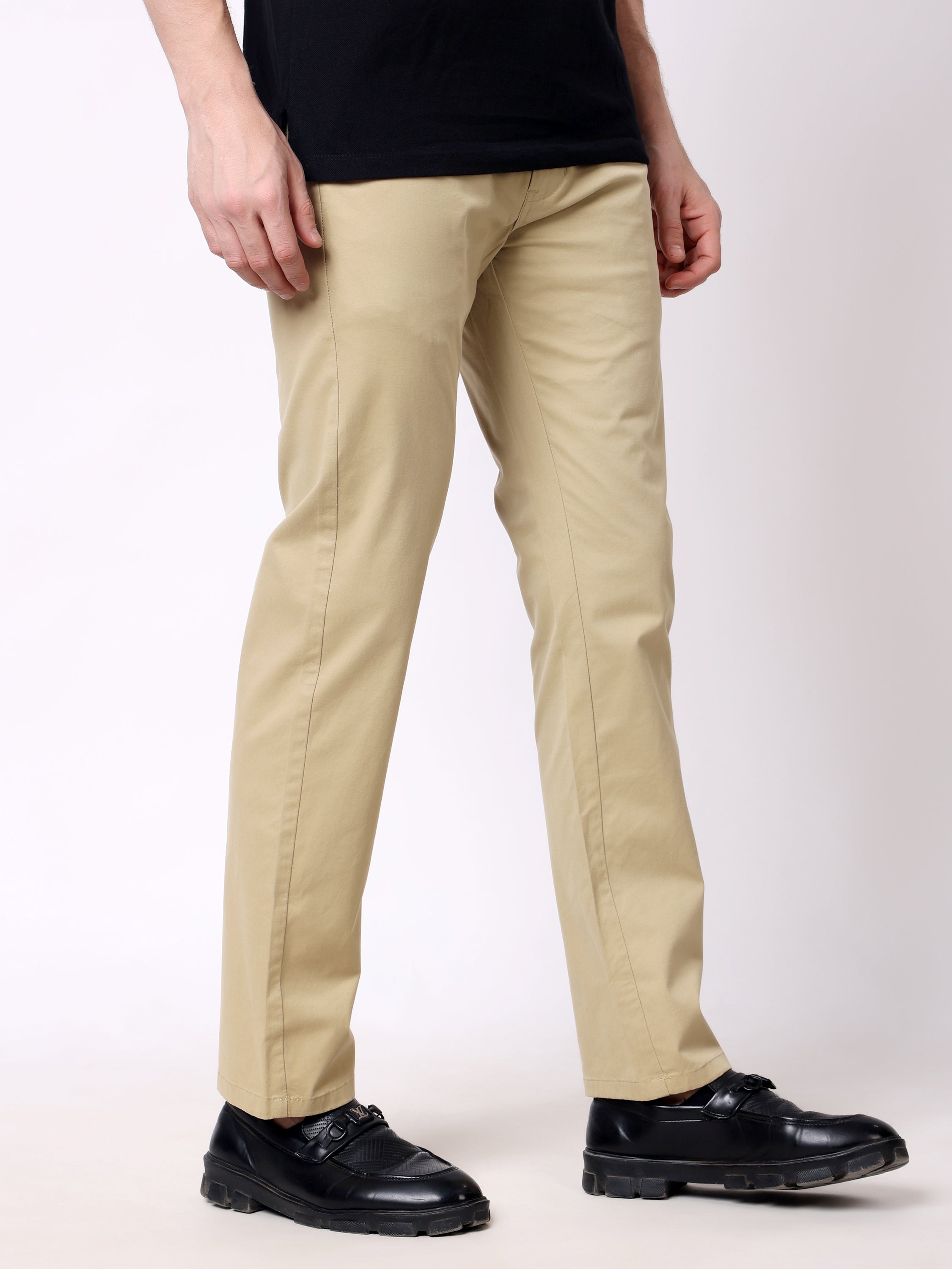 Stylox Men’s Straight Fit Non-Stretch Casual Chinos Trousers - Stylox