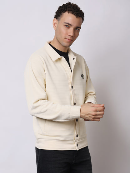 Stylox Men’s Textured Button-Down Shacket – Lightweight Casual Jacket for Winter &amp; Fall