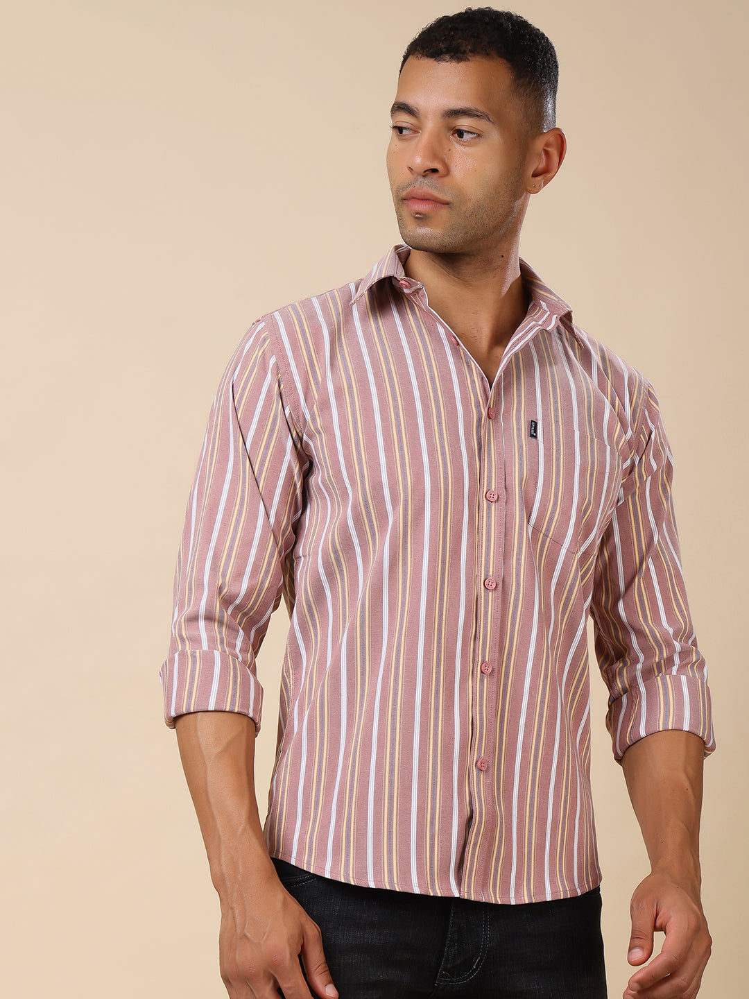 Stylox Men’s Regular Fit Striped Full Sleeve Shirt – Effortless Style with a Classic Touch