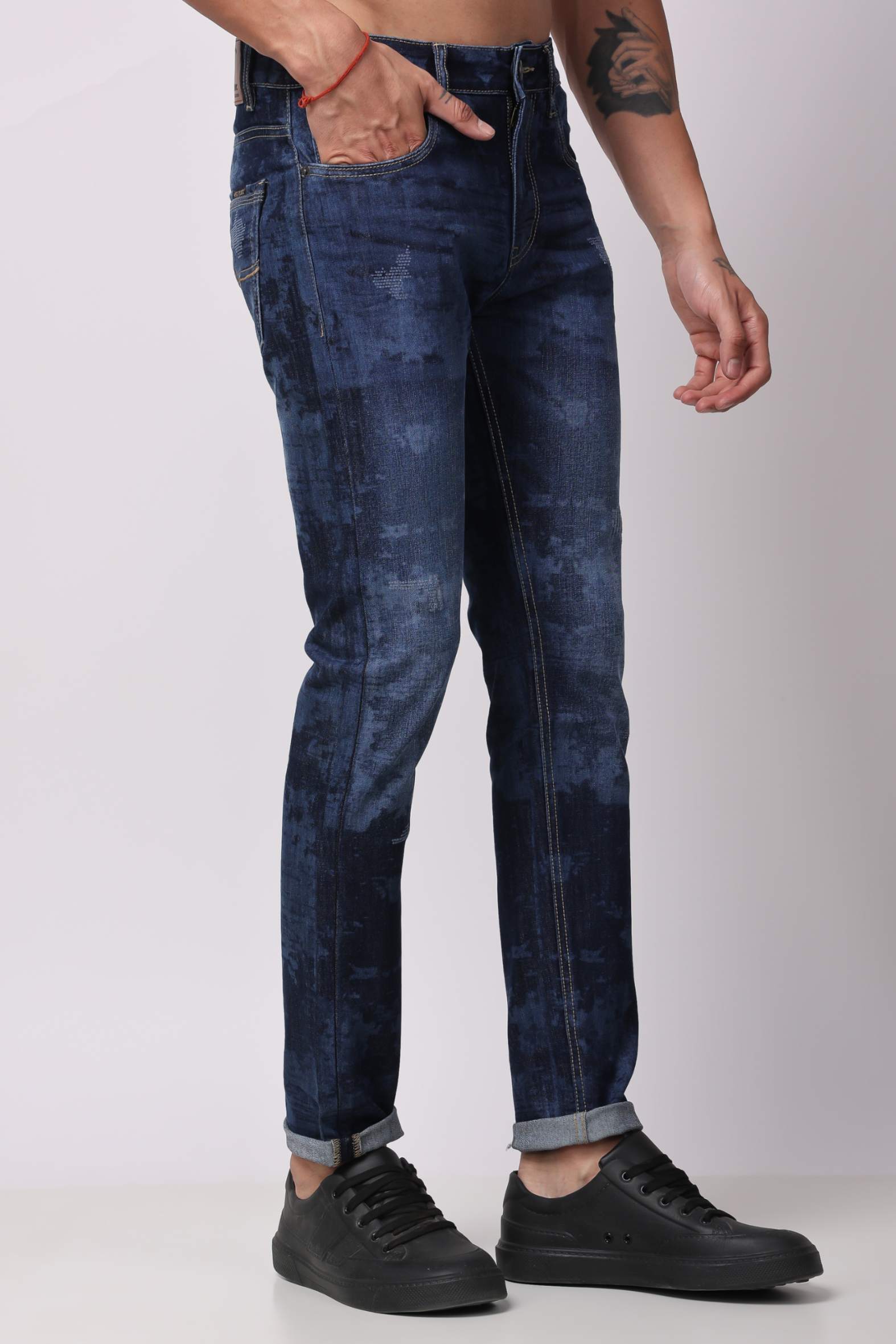 Stylox Men Ankle Fit Denim Jeans - Mid-rise with tapered ankle | Mid Blue |  - 5240-10724 - Stylox