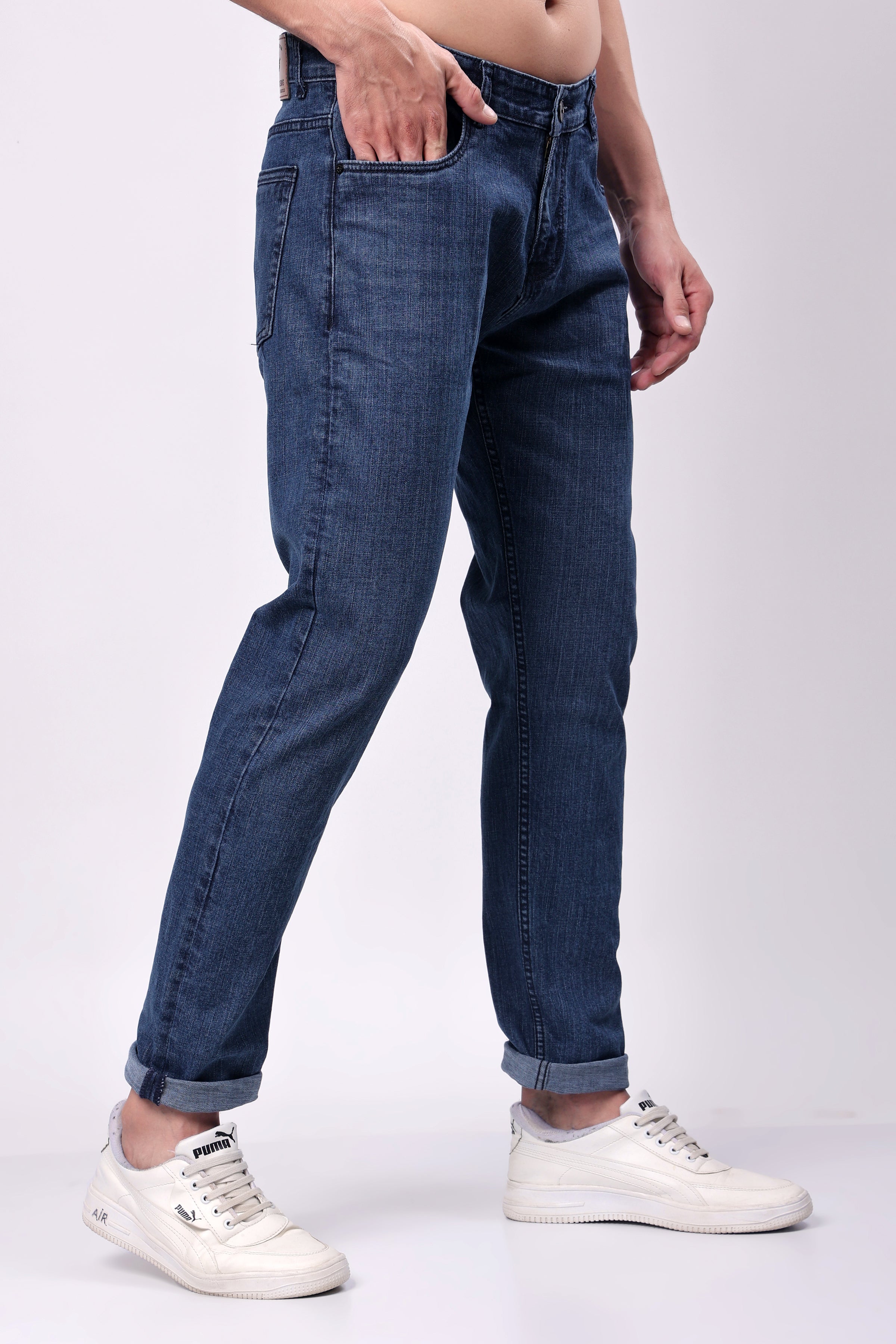 Stylox Men Slim Fit Denim Jeans - Mid Dark Blue, - 5110-11170 - Stylox