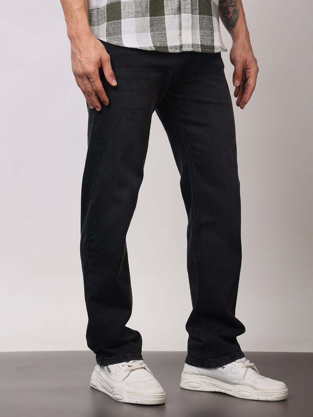 Stylox Men’s Comfort Fit Solid Jeans | Premium Stretchable Plain Denim Jeans for Men | Mid-Rise Relaxed Fit Jeans - Stylox