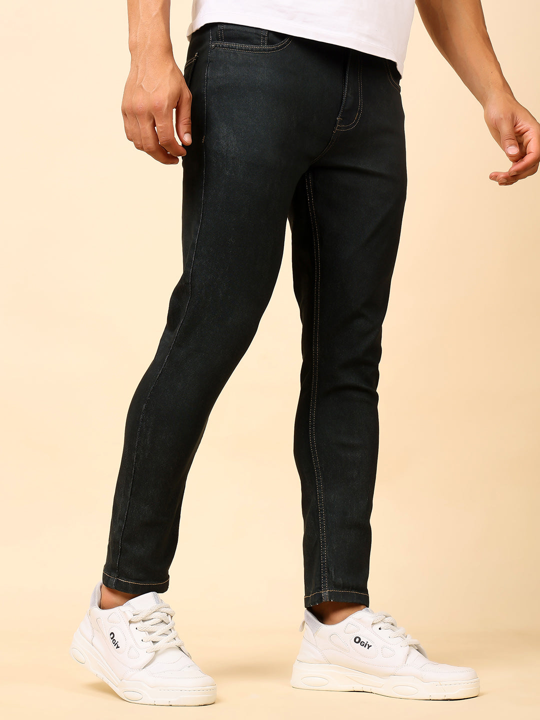 Stylox Men’s Ankle Fit Jeans | Stylish Slim Ankle-Length Jeans for Casual & Streetwear Look|J-03 - Stylox