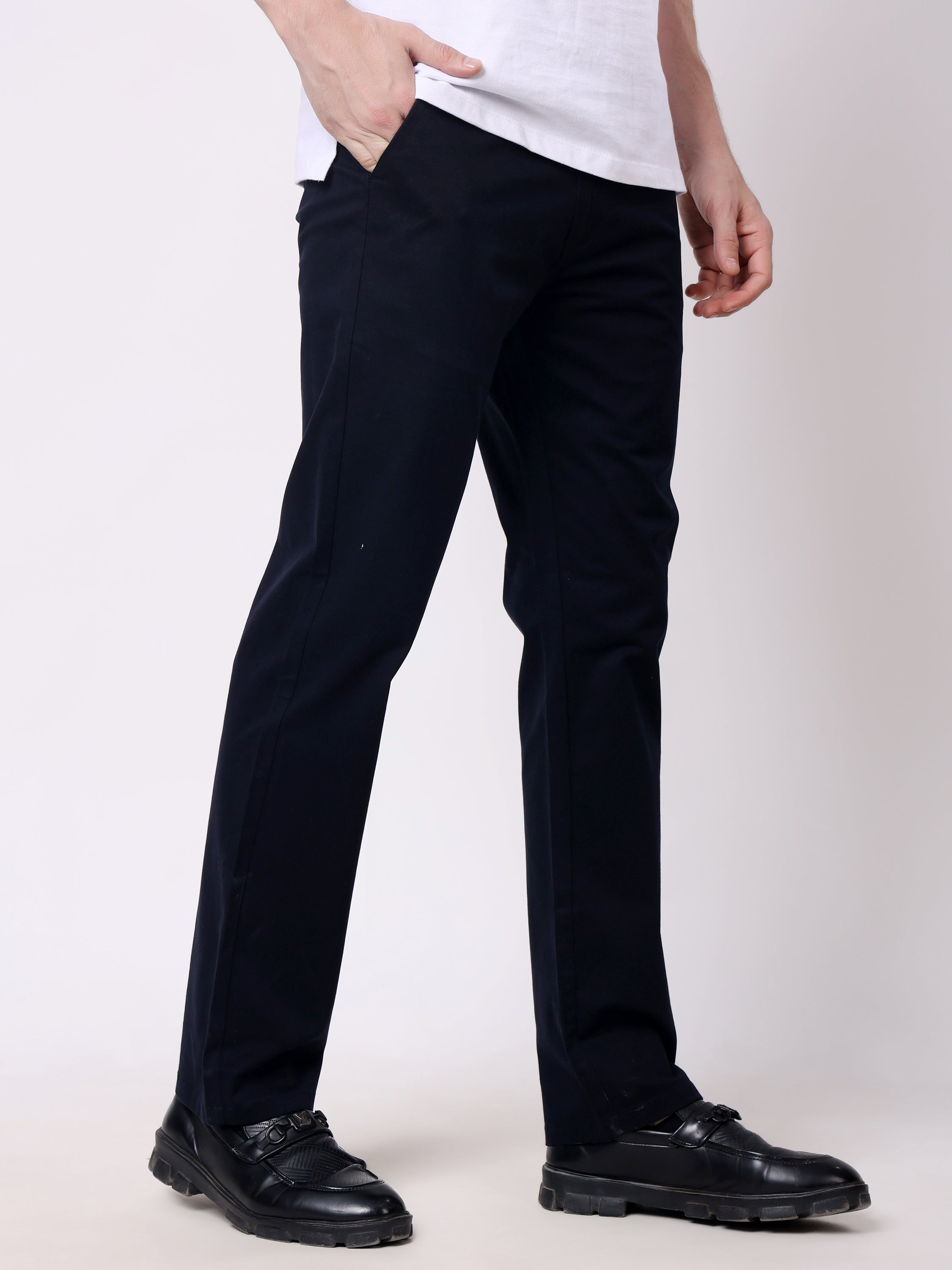 Stylox Men’s Straight Fit Non-Stretch Casual Chinos Trousers - Stylox