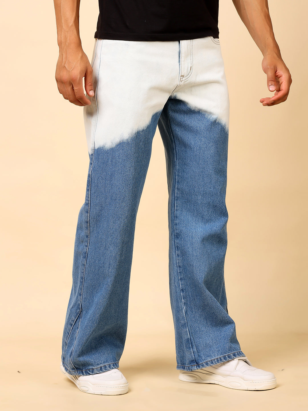 Stylox Men’s Baggy Fit Tie-Dye Washed Jeans | Trendy Street Style Denim|J-04 - Stylox