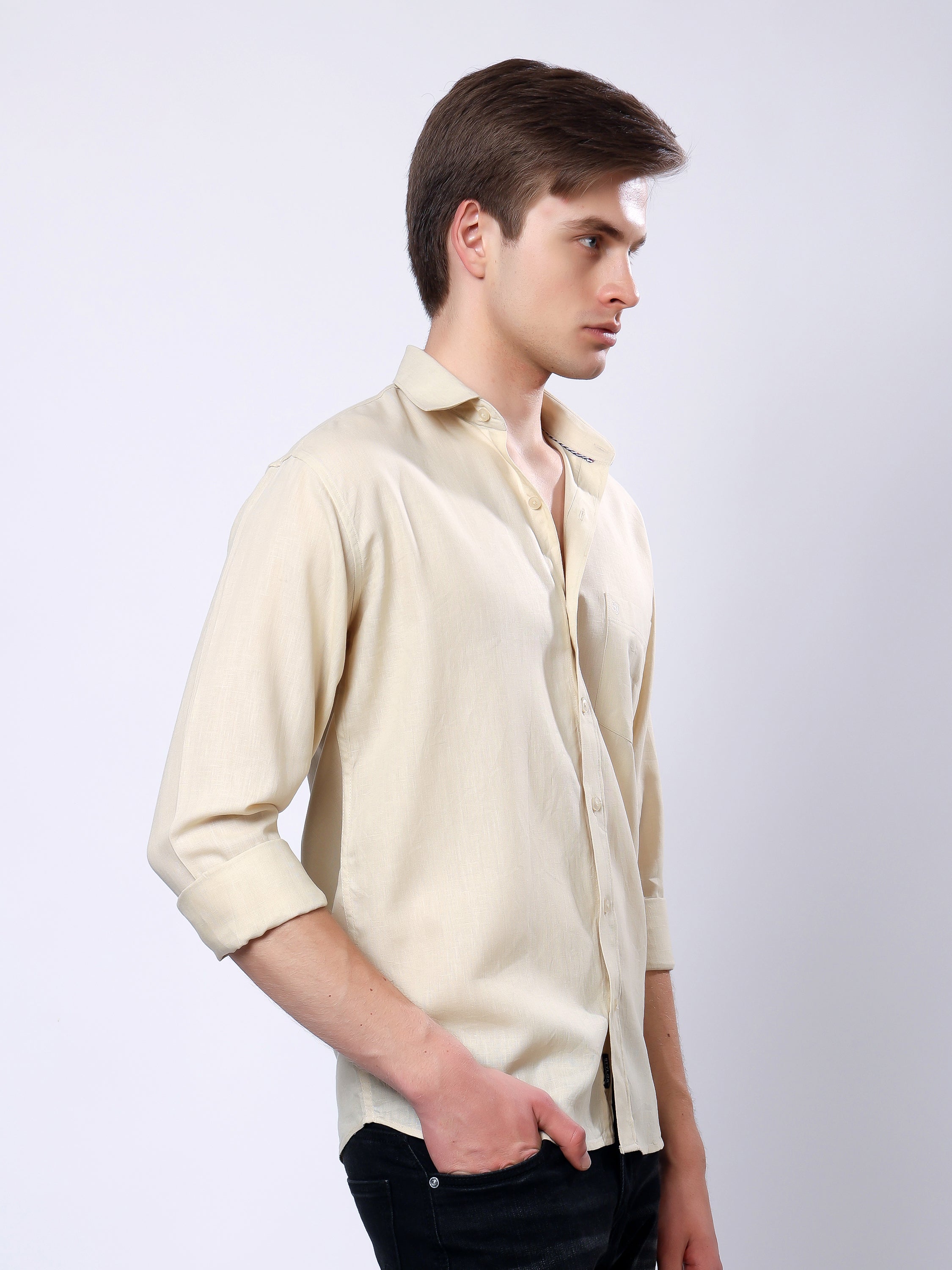 Stylox Men’s Regular Fit Full Sleeve Solid Casual Shirt - Stylox