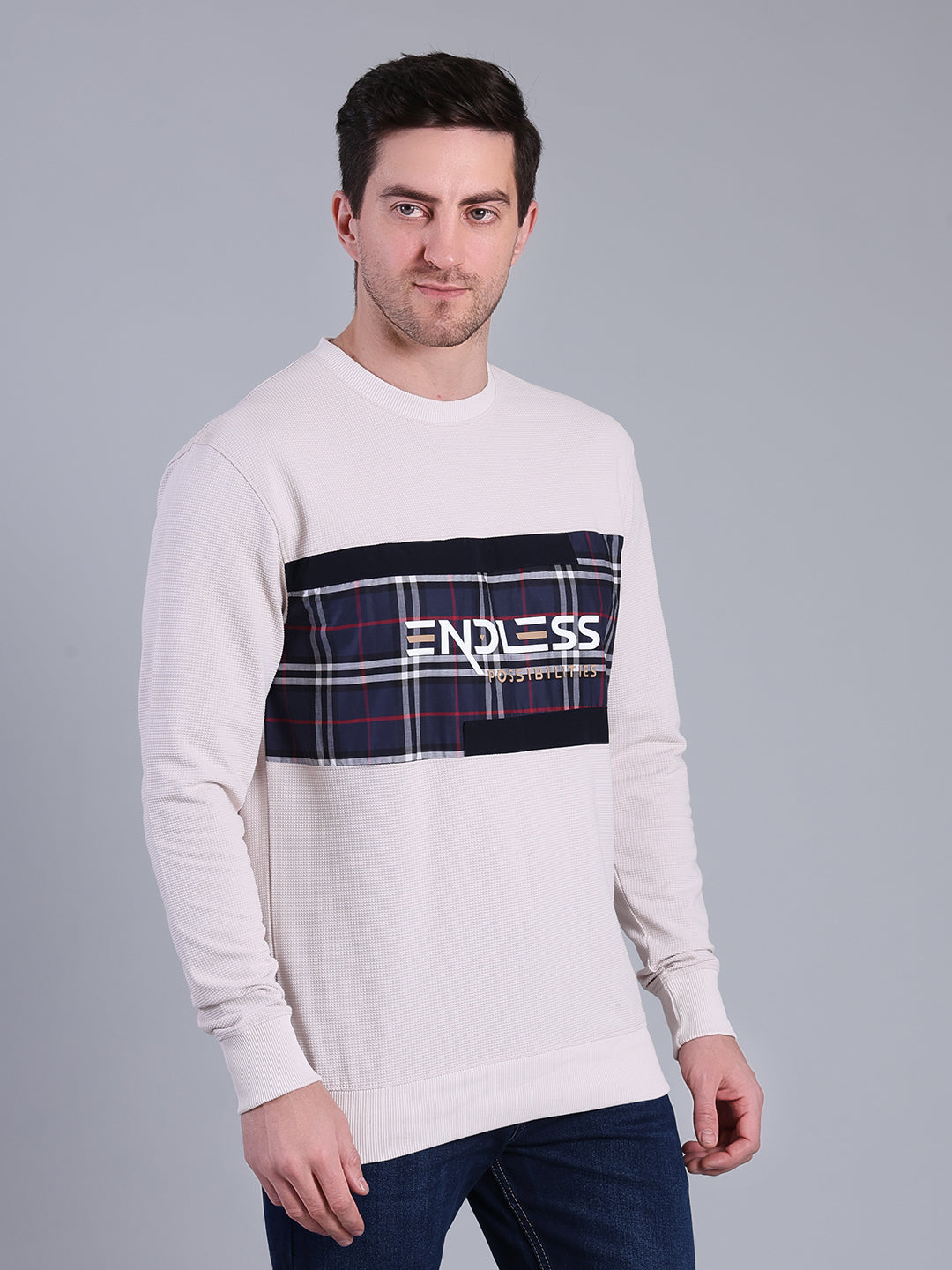 Stylox Men’s Printed Sweatshirt | Crew Neck Sweatshirt with Chest Print | Full Sleeve Casual Winter Wear